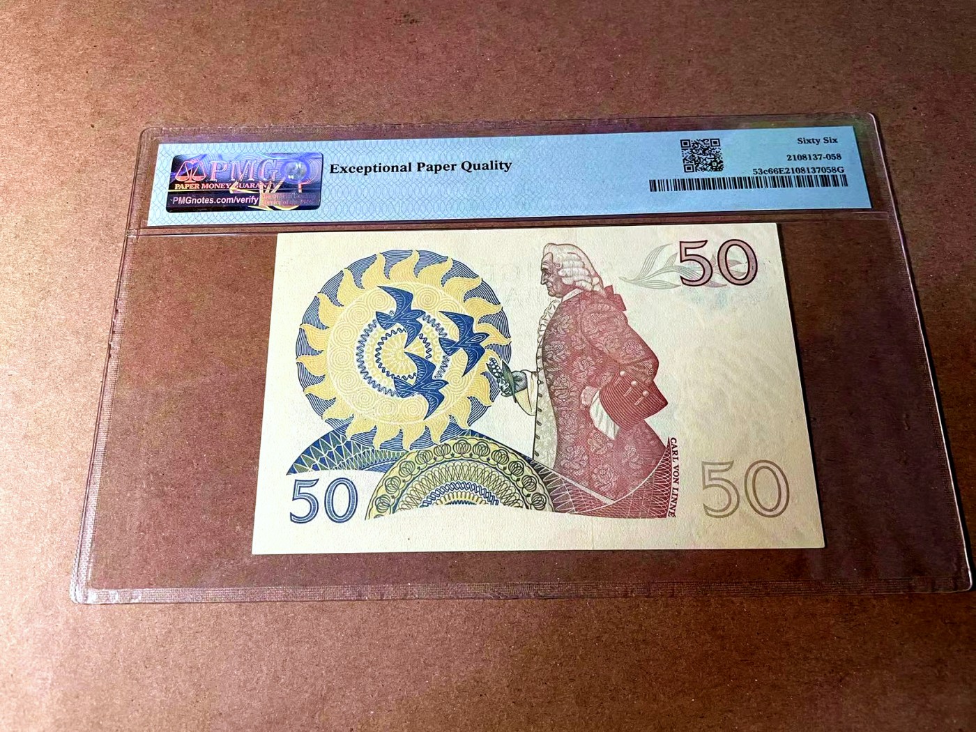 【Blue Auction】世界纸币精拍第452期——丹麦&瑞典专场 【p53c】瑞典 1981年50克朗 PMG66EPQ 