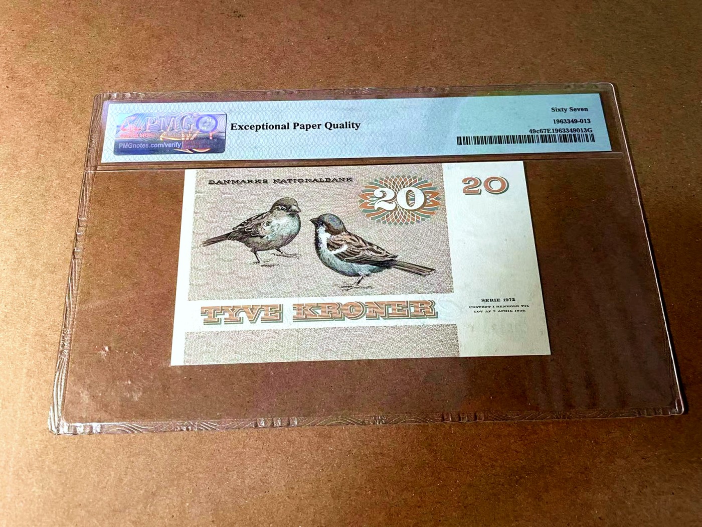 【Blue Auction】世界纸币精拍第452期——丹麦&瑞典专场 【p49c】丹麦 1981年 20克朗 PMG67EPQ 高分