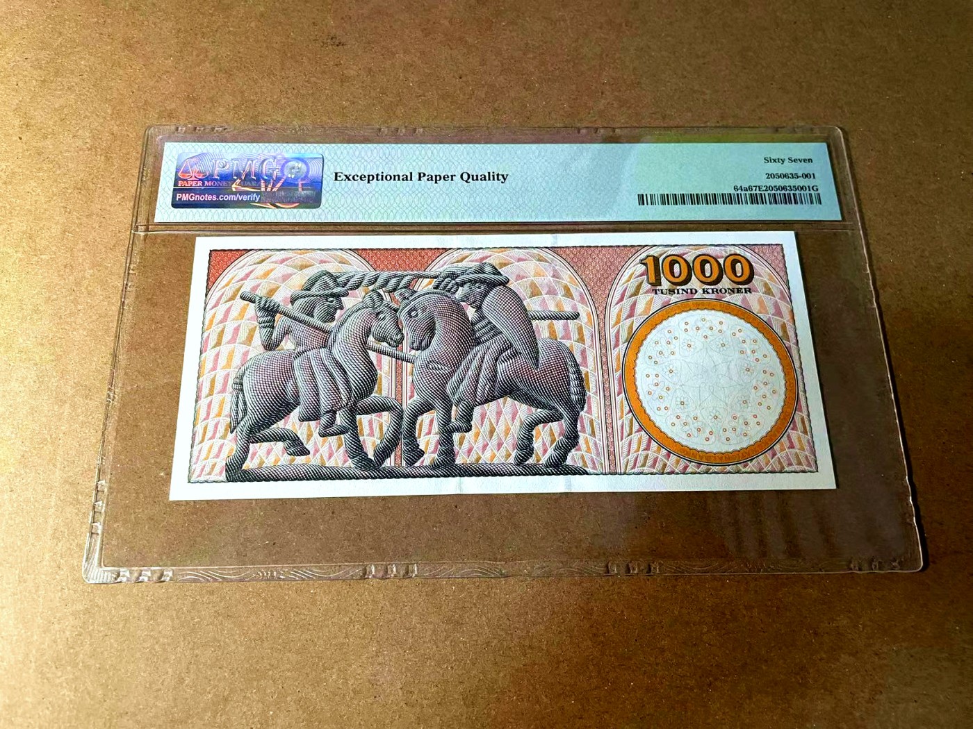 【Blue Auction】世界纸币精拍第452期——丹麦&瑞典专场 【p64a】丹麦 2004年 1000克朗 PMG67EPQ 高分