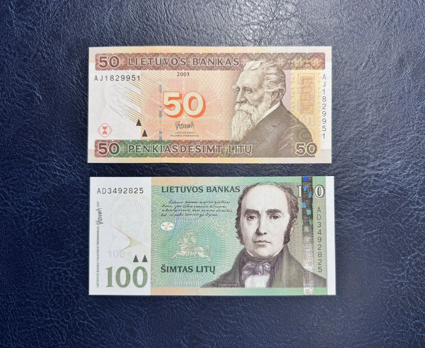 收藏联盟Quantum Auction 第332期拍卖  立陶宛2003-07年50和100立特 品相全新UNC 