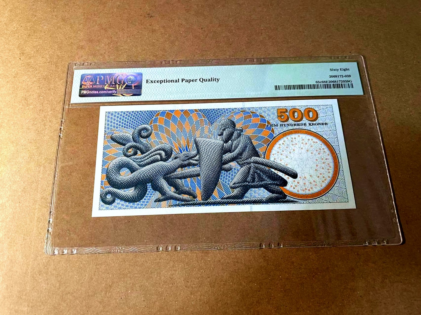 【Blue Auction】世界纸币精拍第452期——丹麦&瑞典专场 【p63c B4冠】丹麦 2006年 500克朗 PMG68EPQ 超高分