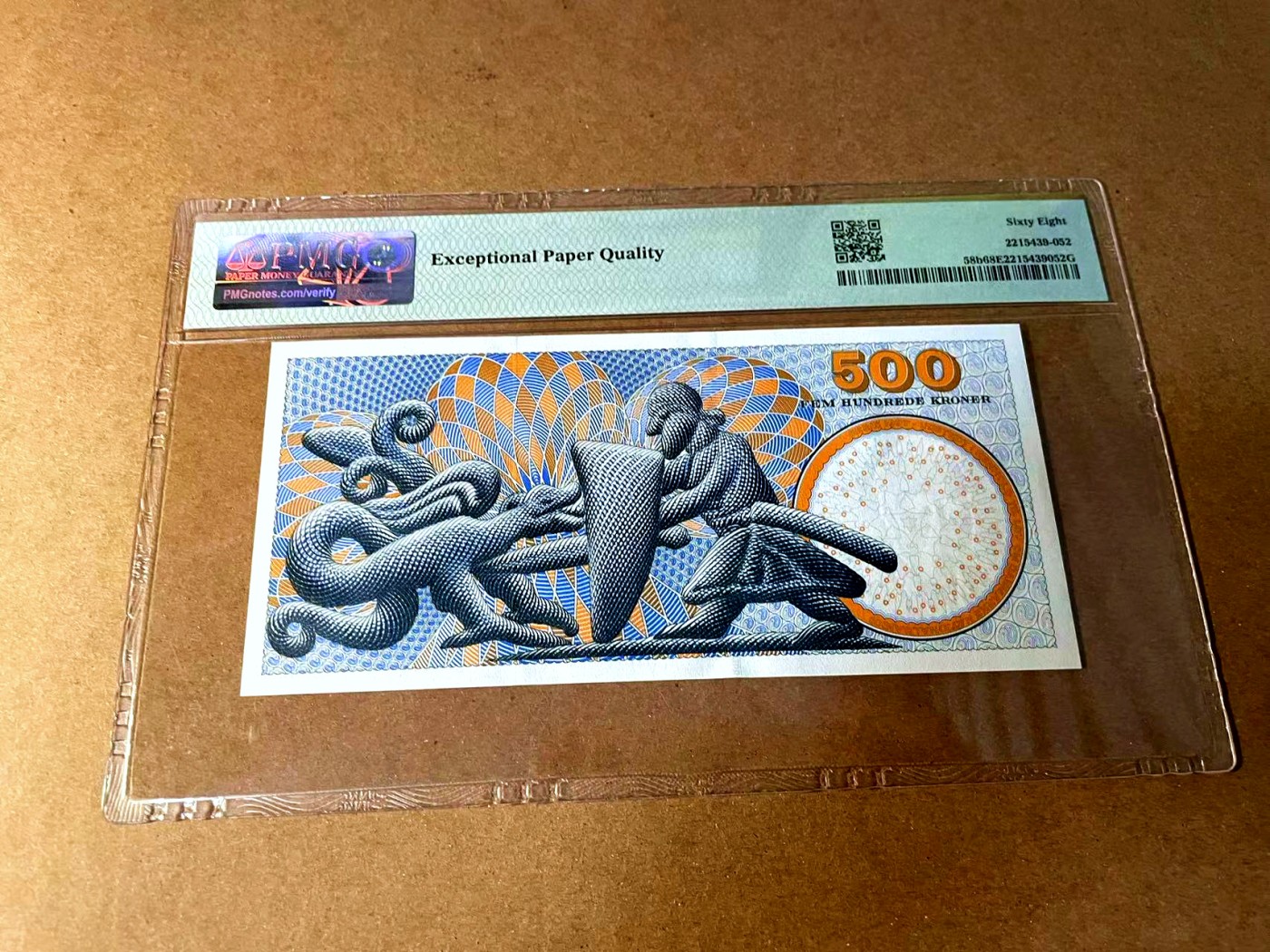 【Blue Auction】世界纸币精拍第452期——丹麦&瑞典专场 【p58b】丹麦 1997年 500克朗 PMG68EPQ 超高分