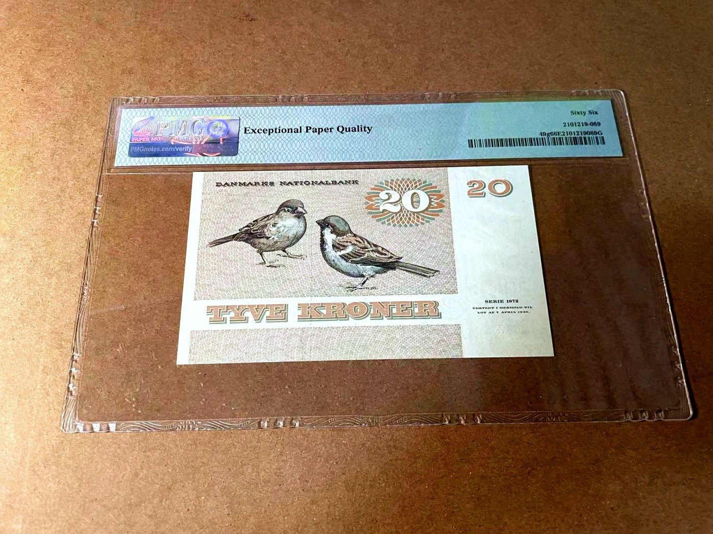 【Blue Auction】世界纸币精拍第452期——丹麦&瑞典专场 【p49g】丹麦 1987年 20克朗 PMG66EPQ  
