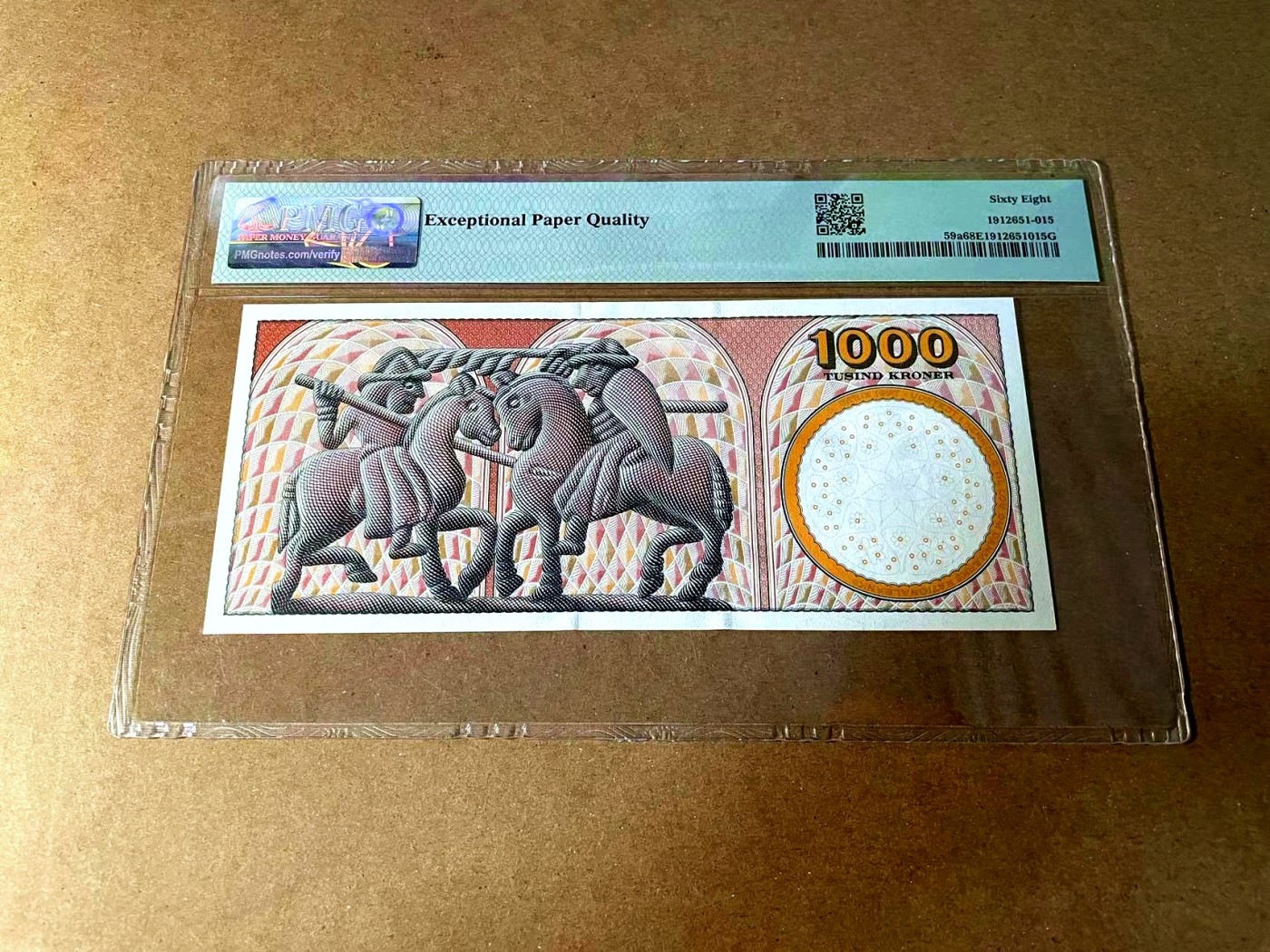 【Blue Auction】世界纸币精拍第452期——丹麦&瑞典专场 【p59a A0冠】丹麦 1998年 1000克朗 PMG68EPQ 超高分