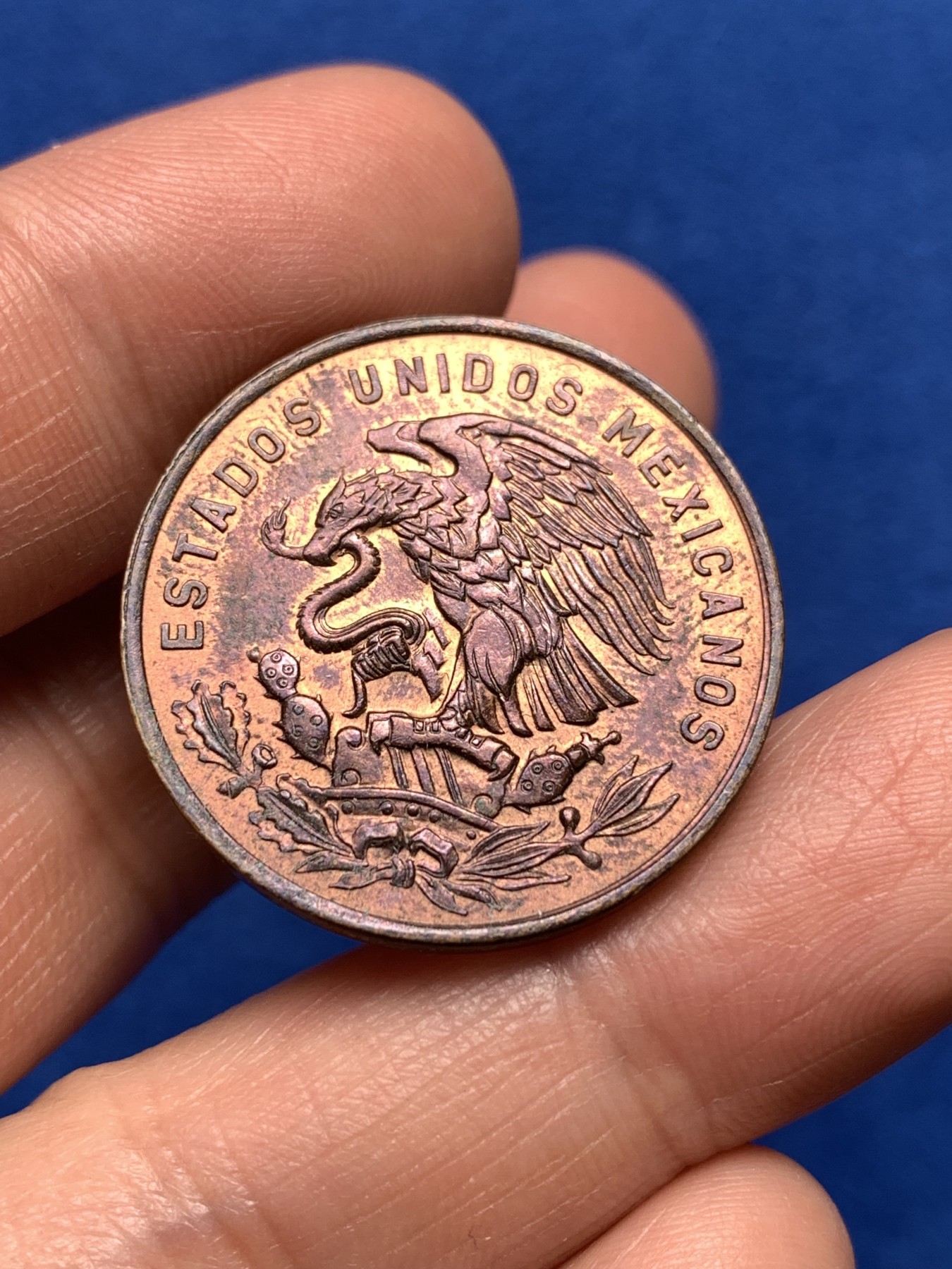 《竞宝斋》第251场-周日，周一2场连拍 (全场包邮) 1964年墨西哥20C铜币