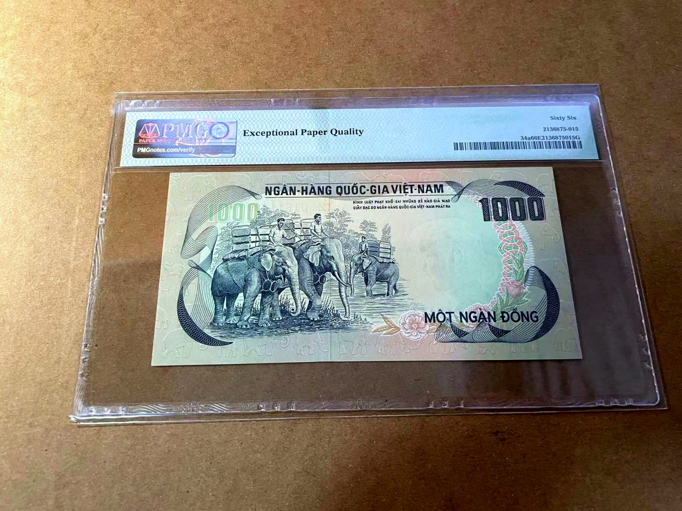 【Blue Auction】✨世界纸币精拍第453期【精】 【016114】南越 1972年1000盾 PMG66EPQ 