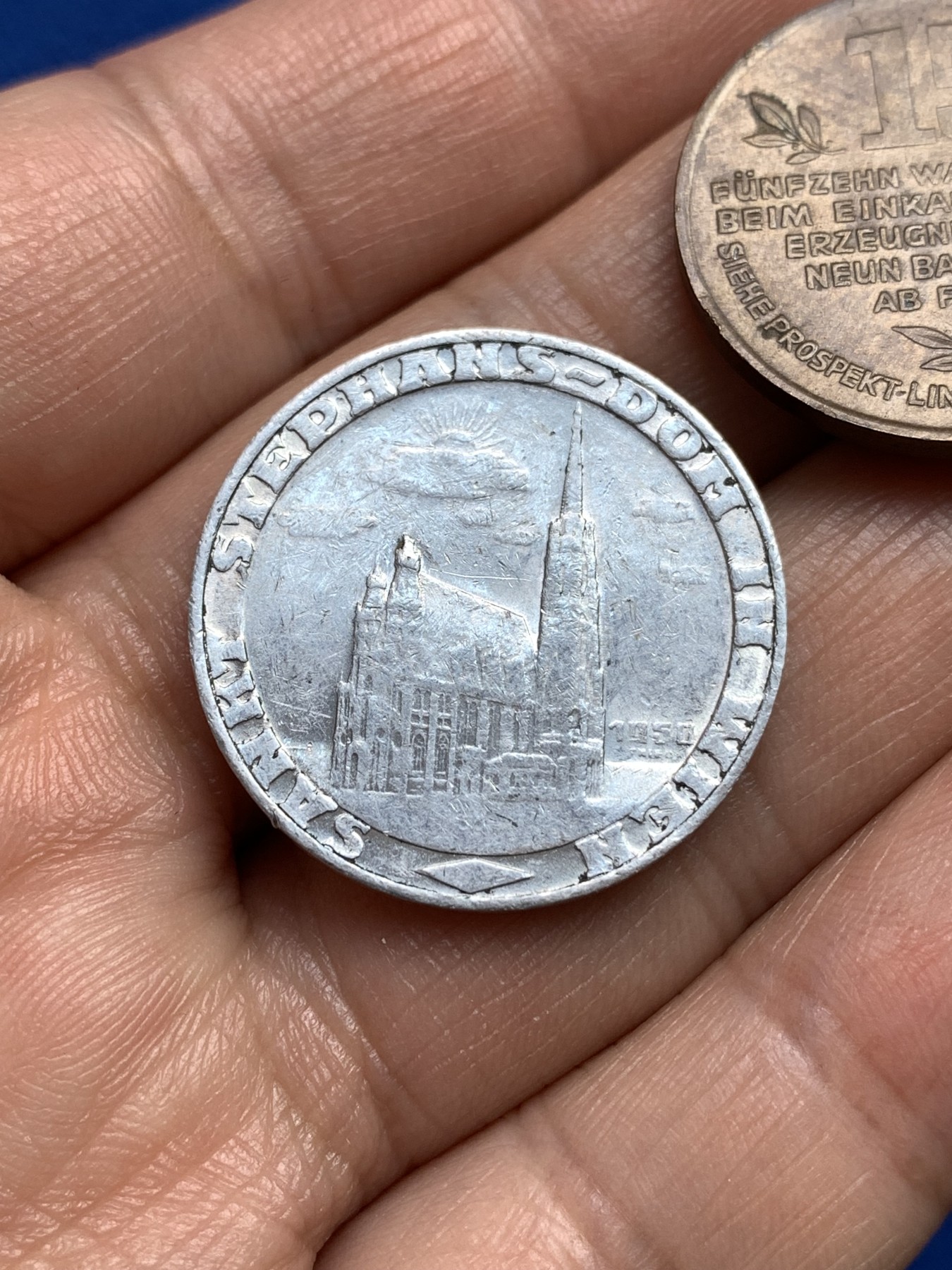 《竞宝斋》第251场-周日，周一2场连拍 (全场包邮) 两枚一组 德国紧急时期代用币，一铜一铝