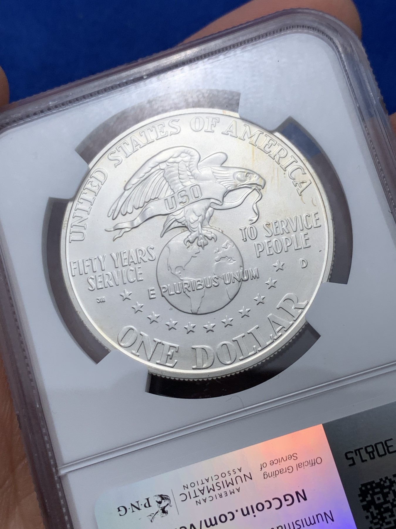 《竞宝斋》第251场-周日，周一2场连拍 (全场包邮) NGC MS69 美国1991年D版USO 1美元大银币