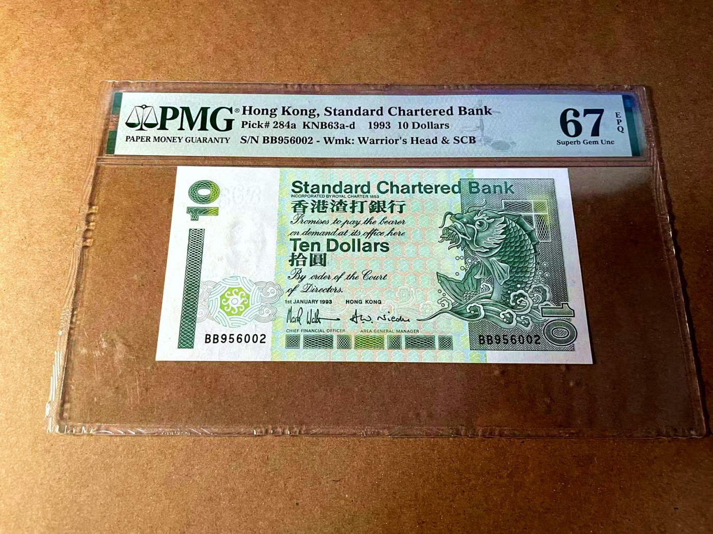 【Blue Auction】✨世界纸币精拍第453期【精】 【无47】香港 渣打 1993年10元 PMG67EPQ 