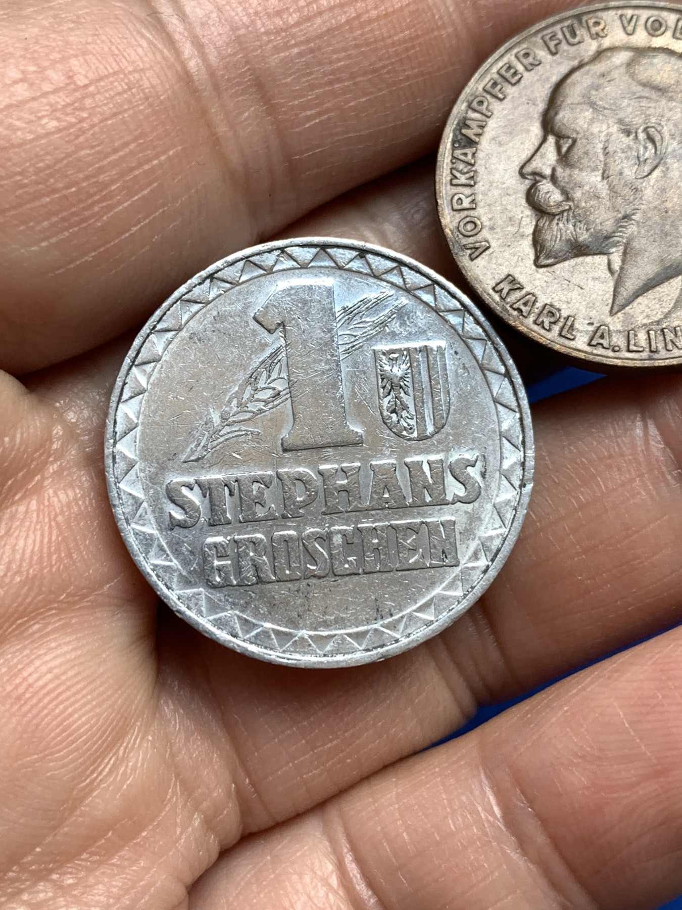 《竞宝斋》第251场-周日，周一2场连拍 (全场包邮) 两枚一组 德国紧急时期代用币，一铜一铝