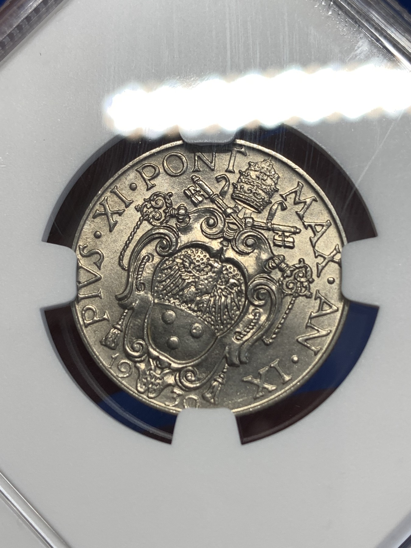 《竞宝斋》第251场-周日，周一2场连拍 (全场包邮) NGC MS64 梵蒂冈1930年50分疾风剑豪，早期好品