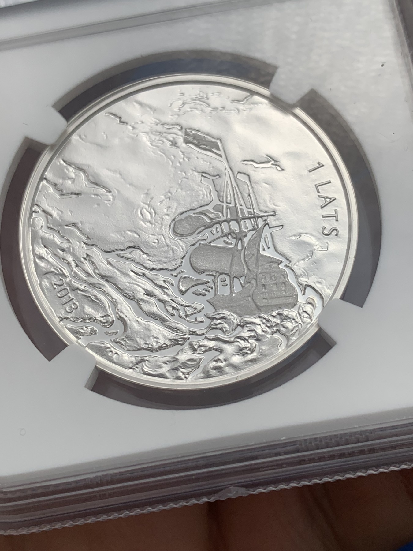 《竞宝斋》第251场-周日，周一2场连拍 (全场包邮) NGC PF69UC 拉脱维亚2013年发行作曲家理查德.瓦格纳诞辰200周年纪念精制银币-1拉兹（克劳斯获奖2015年最佳银币，限量5000枚） 22g 35mm 925银 盒证全