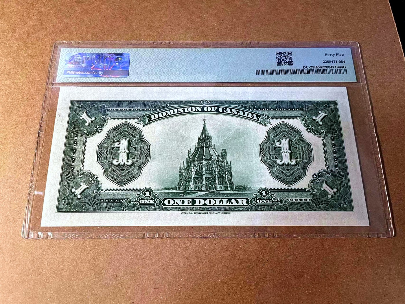 【Blue Auction】✨世界纸币精拍第453期【精】 加拿大 1923年1元 PMG45 英王乔五 雕刻精美 