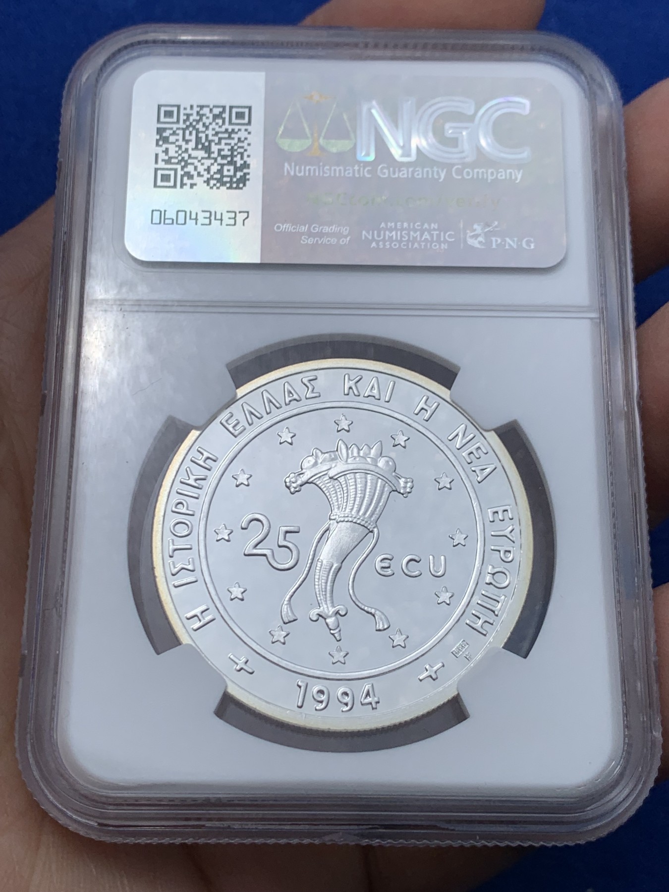 《竞宝斋》第251场-周日，周一2场连拍 (全场包邮) NGC PF66UC 希腊1994年帕特农神庙精制银币 少见品种 造型精美