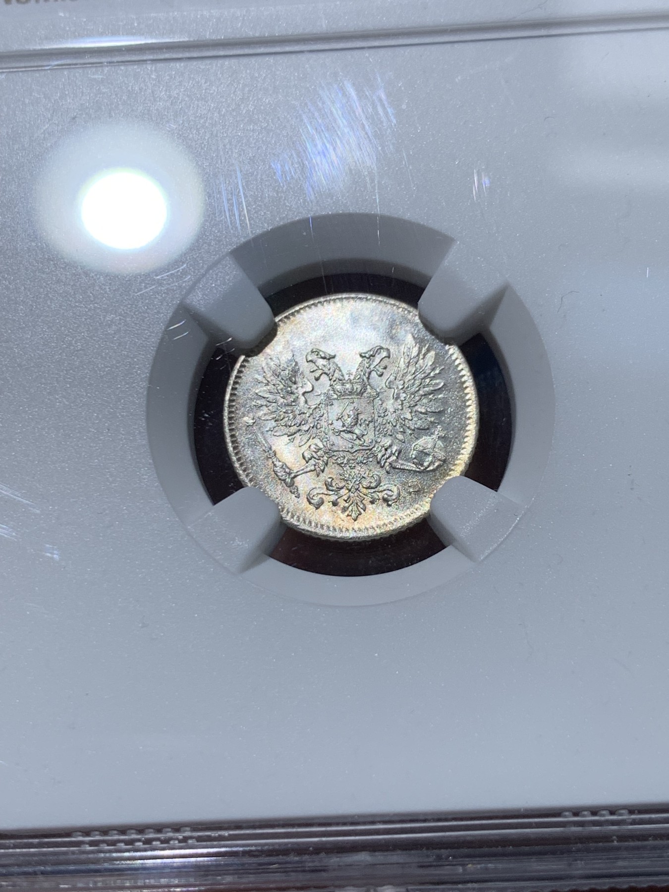 《竞宝斋》第251场-周日，周一2场连拍 (全场包邮) NGC MS66 俄占芬兰泽伦斯基临时政府1917年25盆尼S版小银币 HA2014年一枚MS64拍出35美元，SBP一枚MS68曾拍出384美元