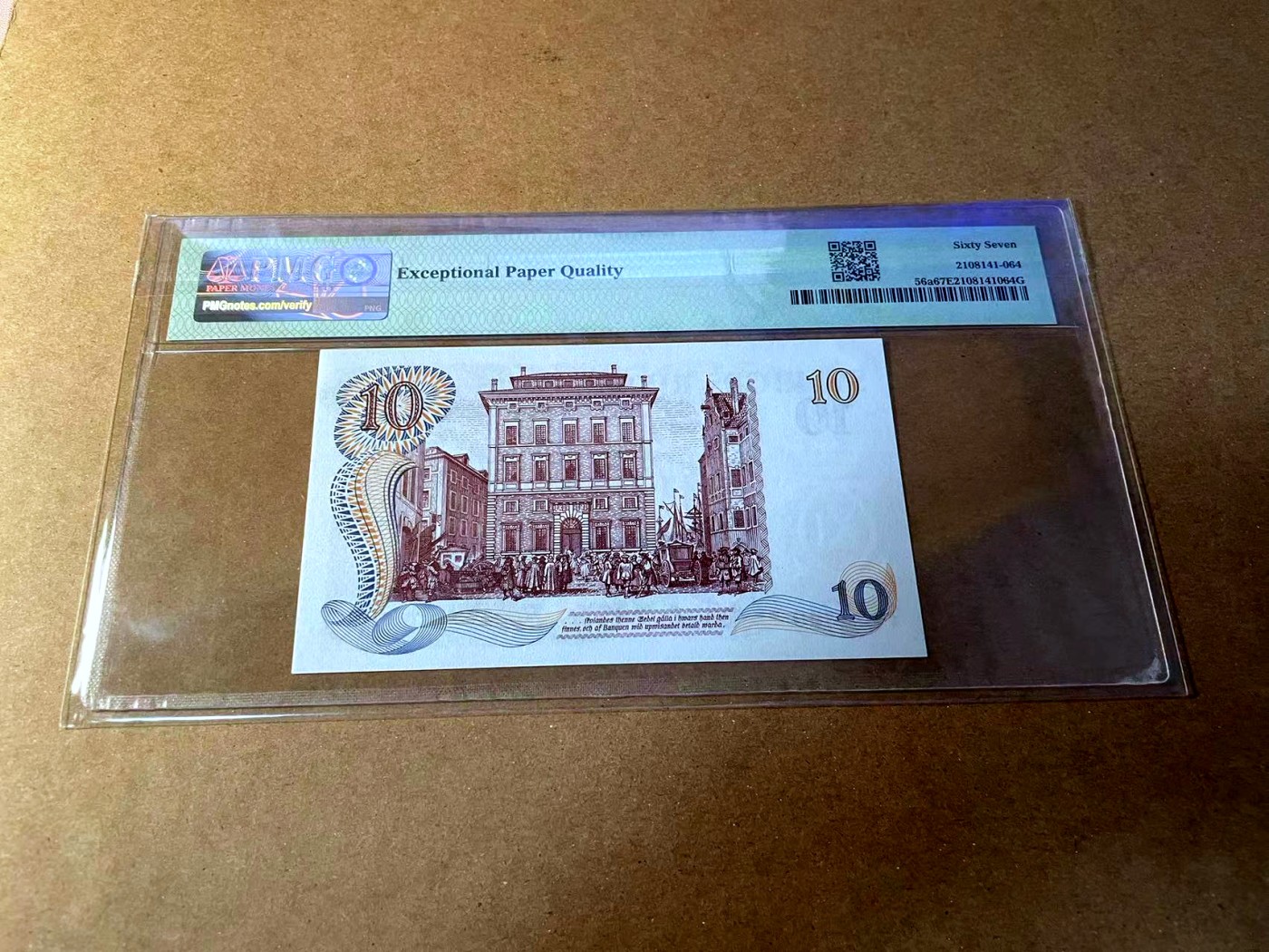 【Blue Auction】✨世界纸币精拍第453期【精】  【无47】瑞典 1968年10克朗 PMG67EPQ 高分