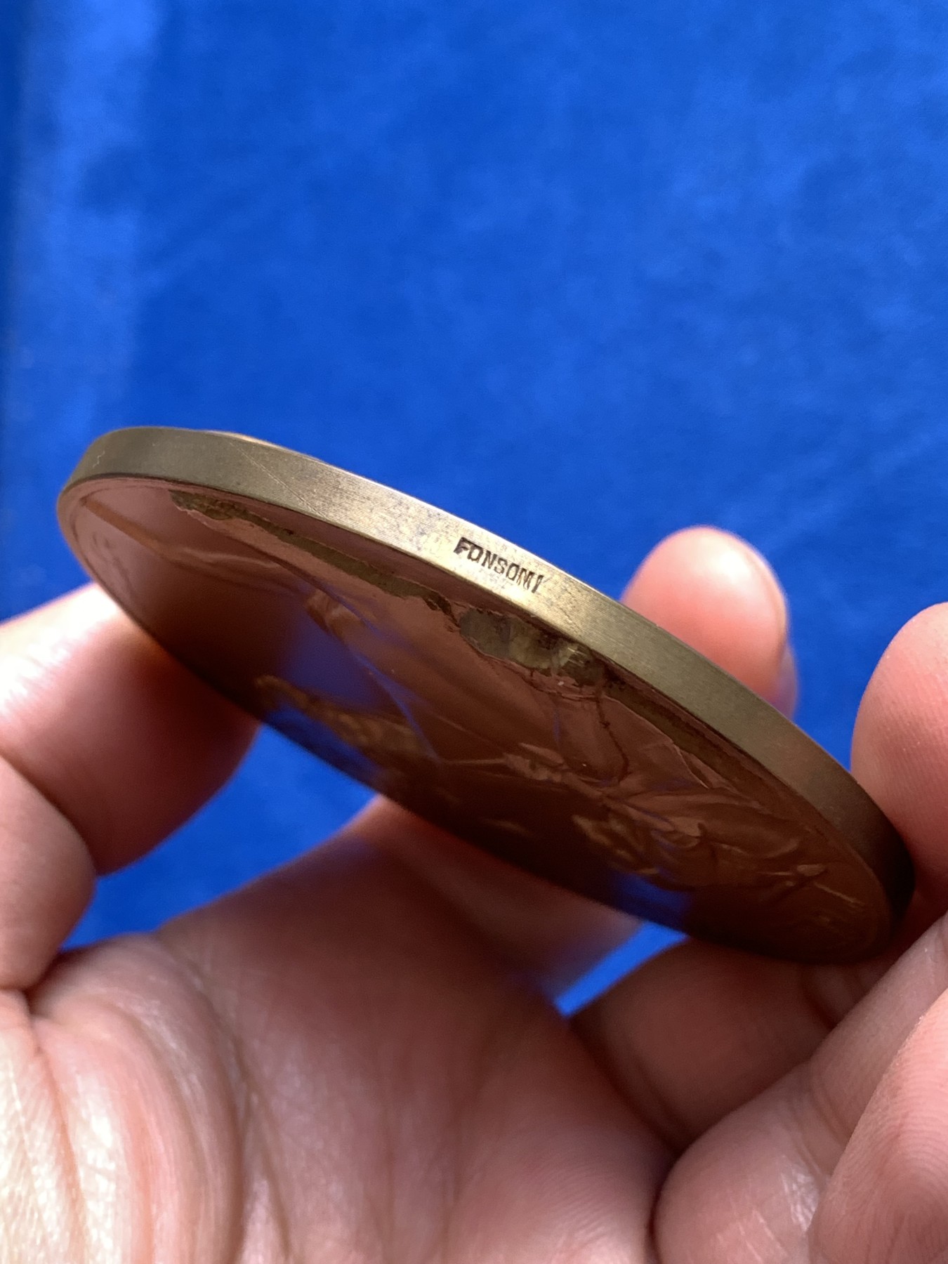 《竞宝斋》第251场-周日，周一2场连拍 (全场包邮) 1948年比利时一战骑兵中将纪念铜章 约65.7mm 约148.8g 高浮雕