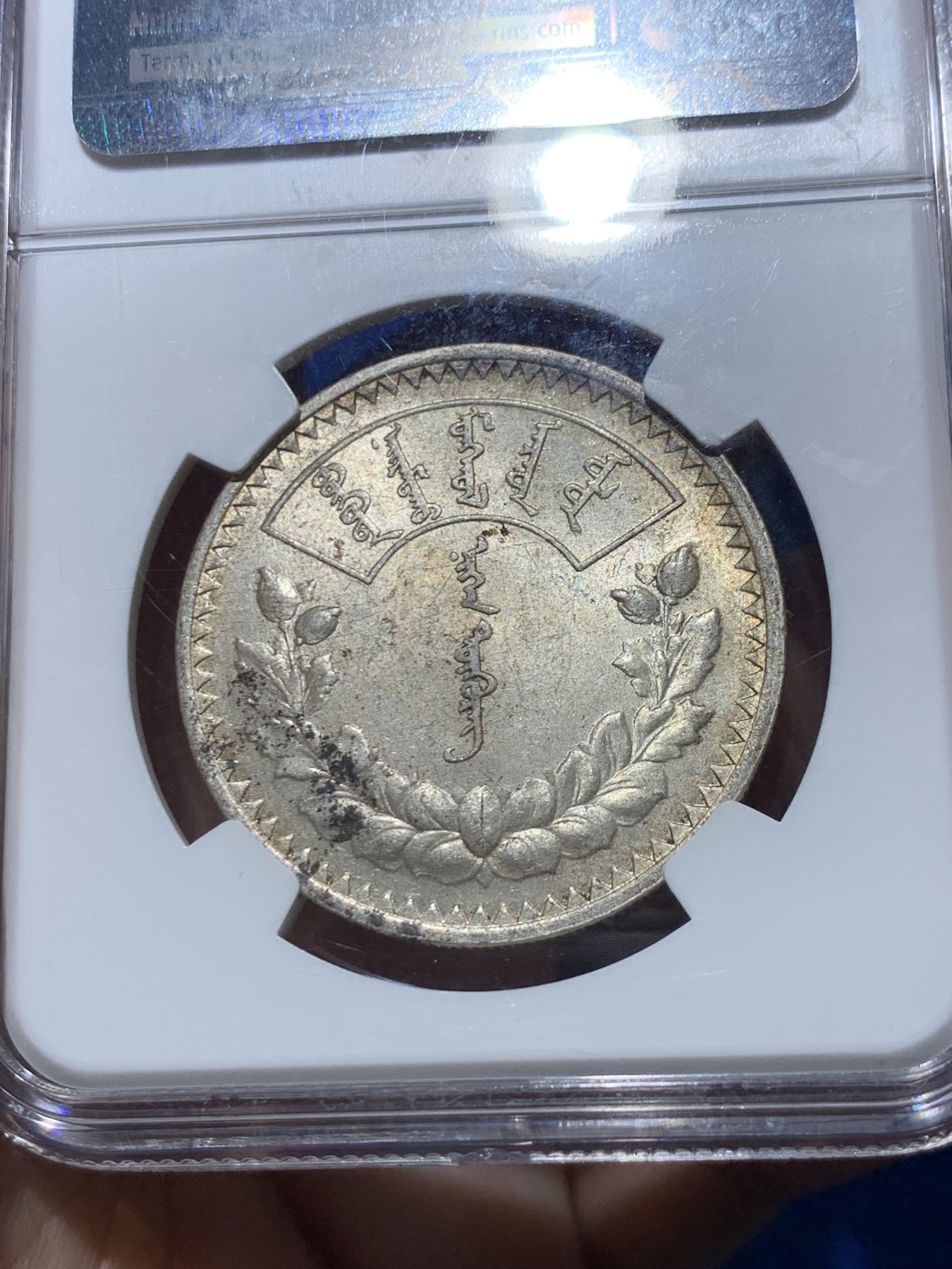 《竞宝斋》第251场-周日，周一2场连拍 (全场包邮) NGC MS61 1925年蒙古1唐吉银币 原味包浆