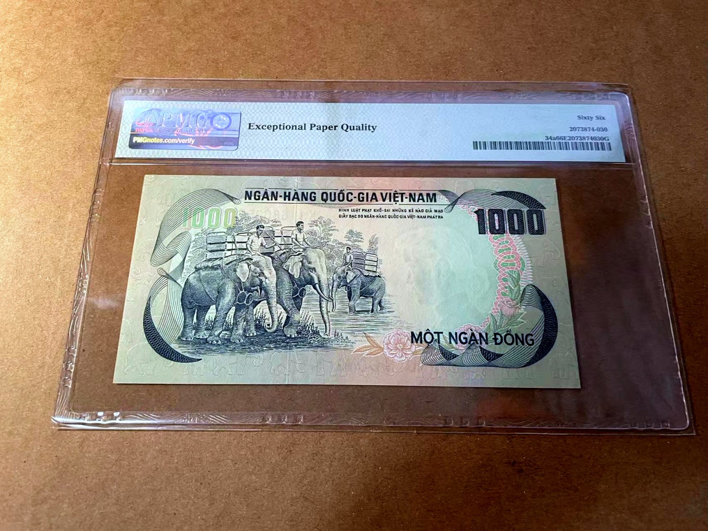 【Blue Auction】✨世界纸币精拍第453期【精】 【016127】南越 1972年1000盾 PMG66EPQ 