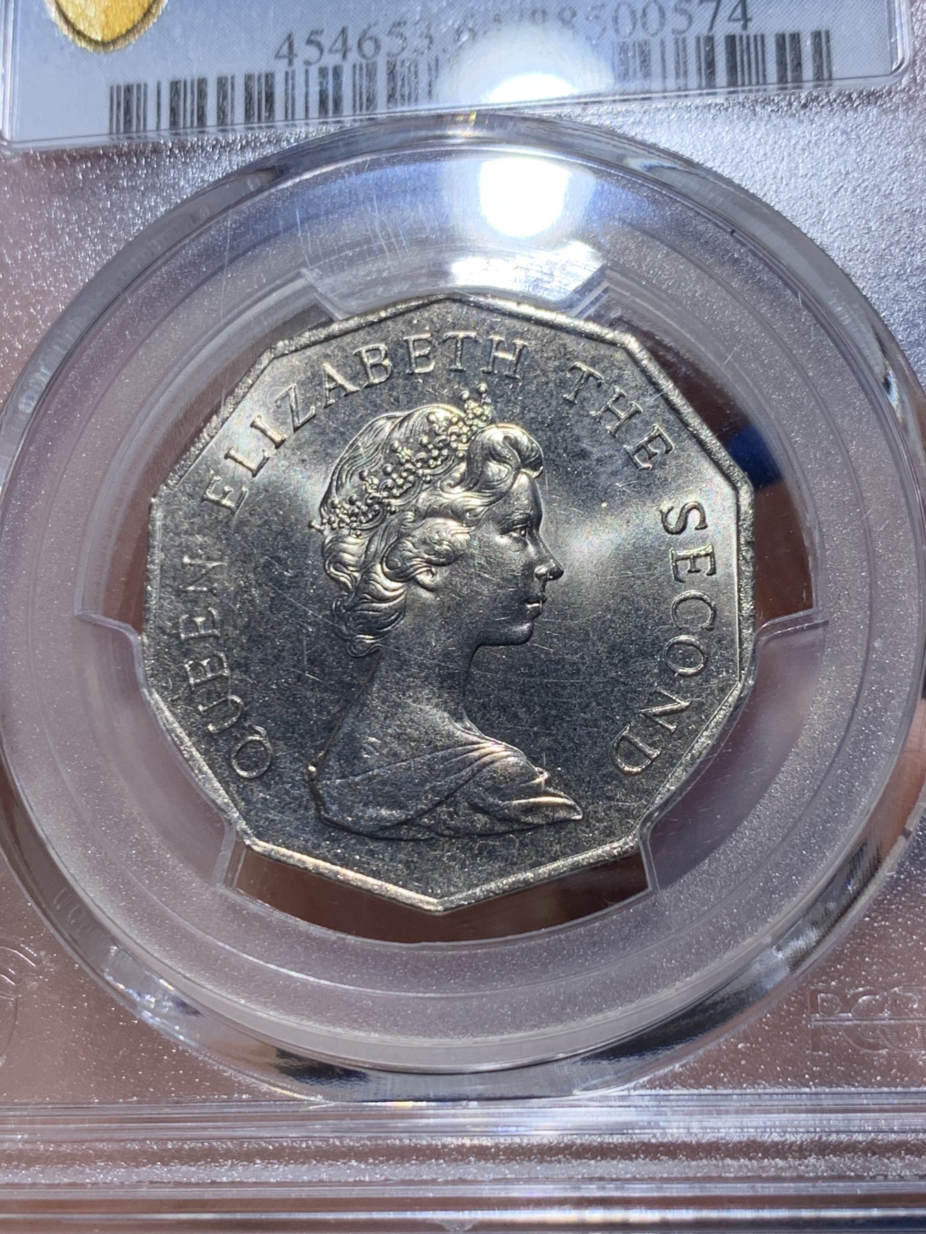 《竞宝斋》第251场-周日，周一2场连拍 (全场包邮) PCGS MS64 香港 1979年 伊丽莎白二世5元多边形镍币 特年BU美品