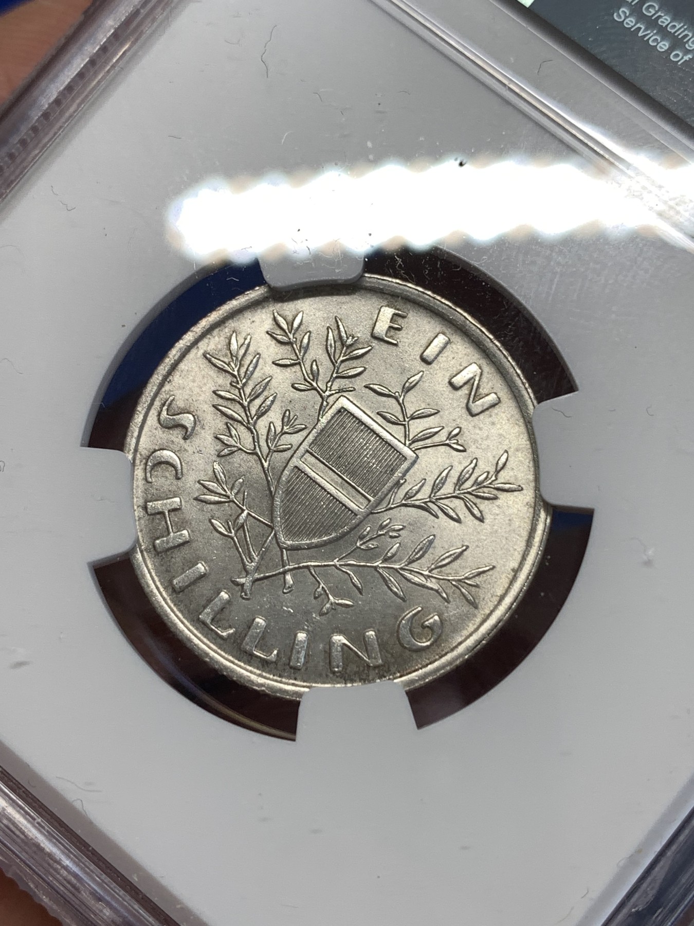 《竞宝斋》第251场-周日，周一2场连拍 (全场包邮) NGC MS63 奥地利1925年 1先令银币 早期年份