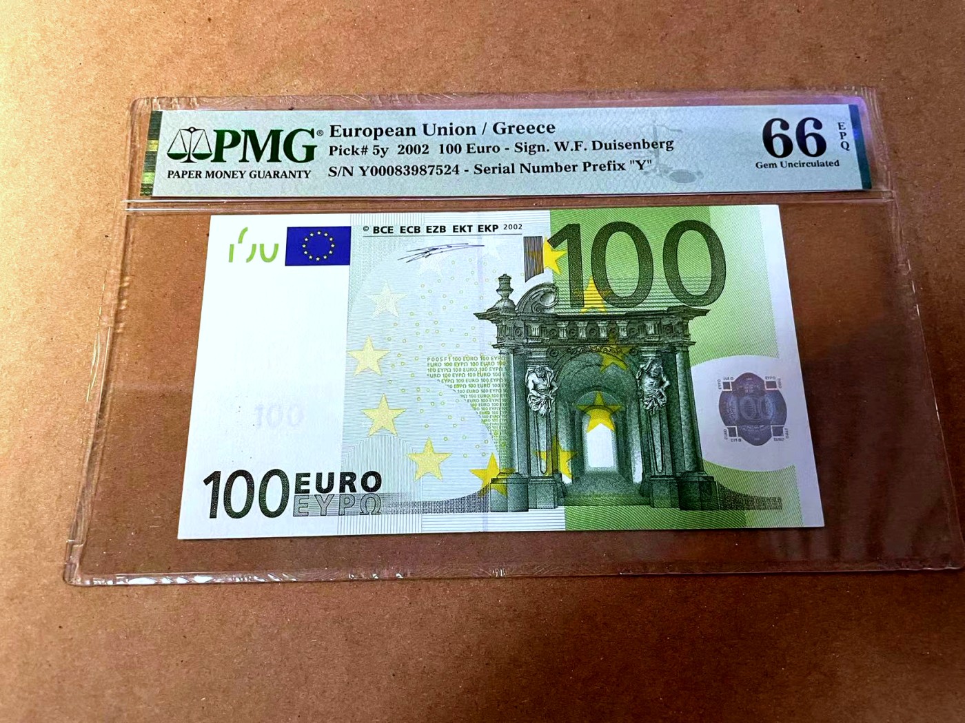 【Blue Auction】✨世界纸币精拍第453期【精】 【首签】欧盟 2002年100欧元 希腊版 PMG66EPQ