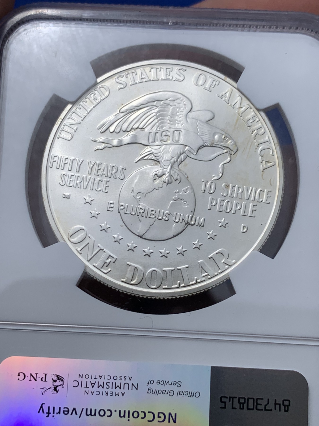 《竞宝斋》第251场-周日，周一2场连拍 (全场包邮) NGC MS69 美国1991年D版USO 1美元大银币