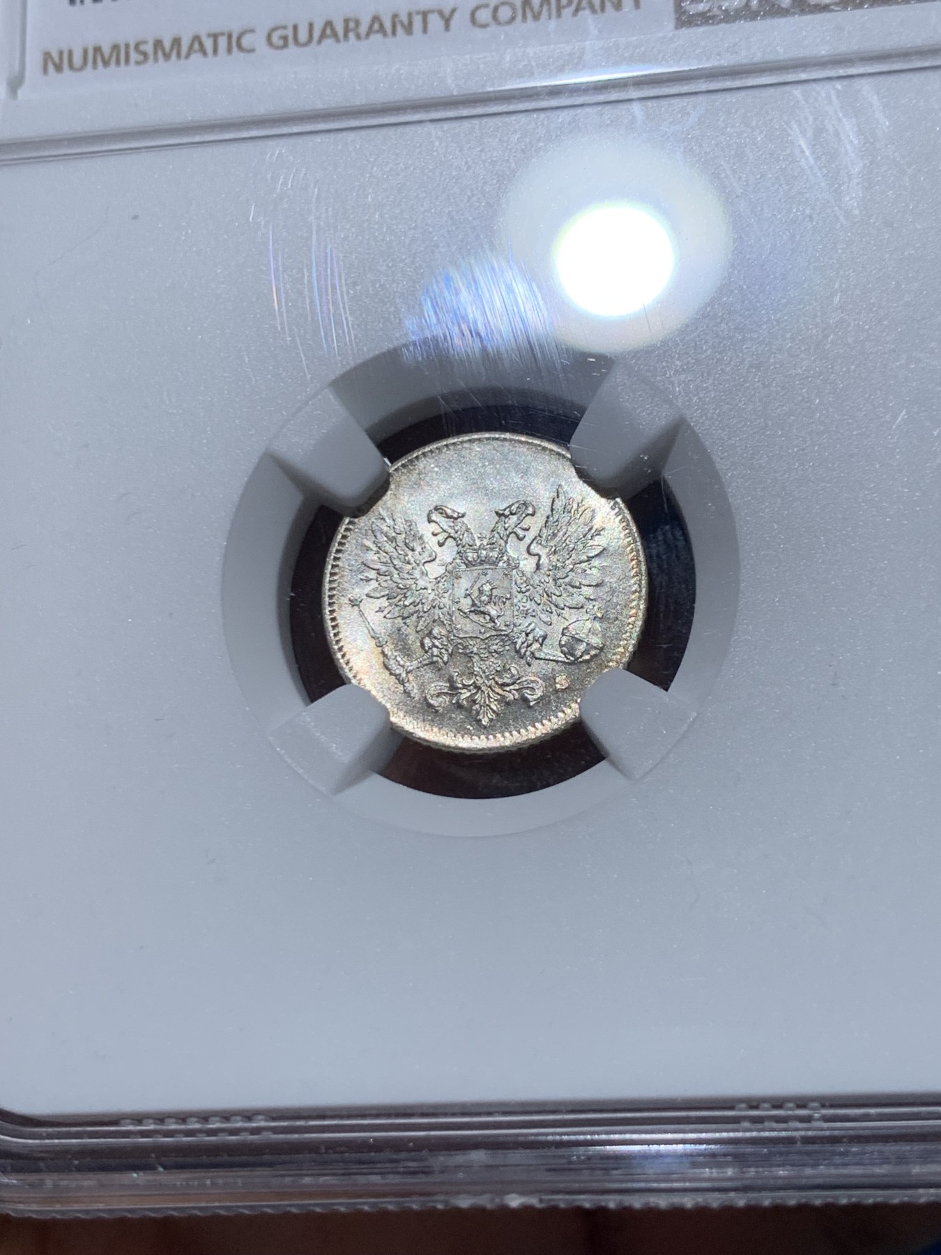 《竞宝斋》第251场-周日，周一2场连拍 (全场包邮) NGC MS66 俄占芬兰泽伦斯基临时政府1917年25盆尼S版小银币 HA2014年一枚MS64拍出35美元，SBP一枚MS68曾拍出384美元