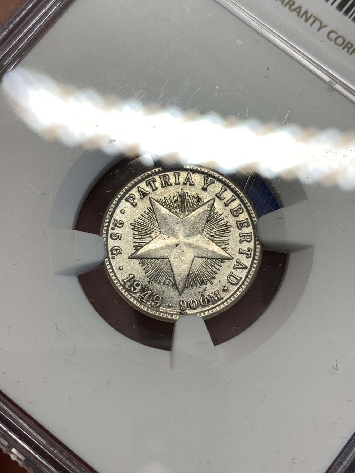 《竞宝斋》第251场-周日，周一2场连拍 (全场包邮) NGC MS62 古巴 1949年 五星 10分银币