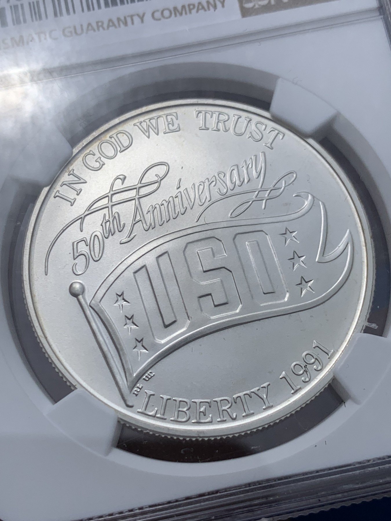 《竞宝斋》第251场-周日，周一2场连拍 (全场包邮) NGC MS69 美国1991年D版USO 1美元大银币