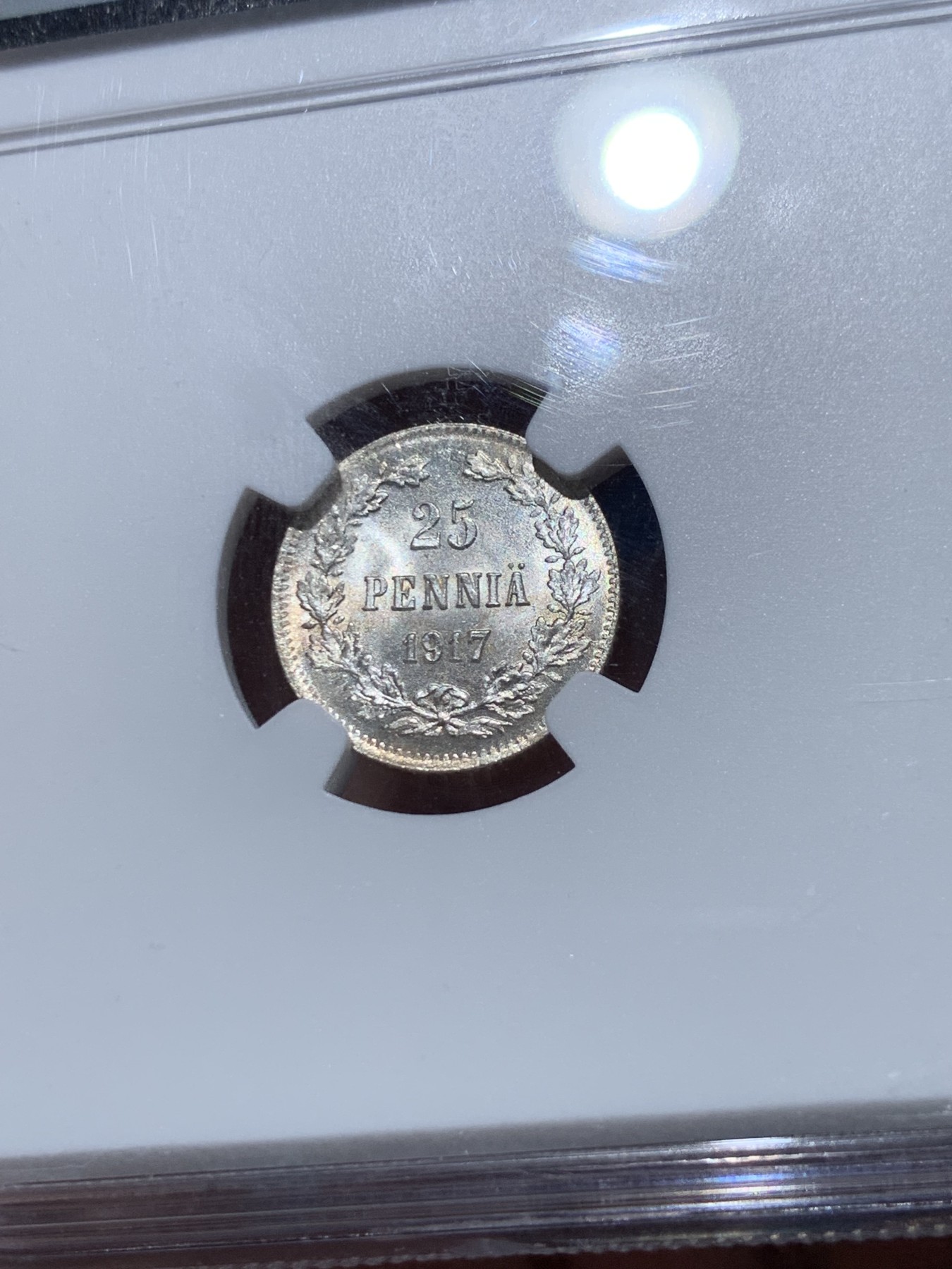 《竞宝斋》第251场-周日，周一2场连拍 (全场包邮) NGC MS66 俄占芬兰泽伦斯基临时政府1917年25盆尼S版小银币 HA2014年一枚MS64拍出35美元，SBP一枚MS68曾拍出384美元