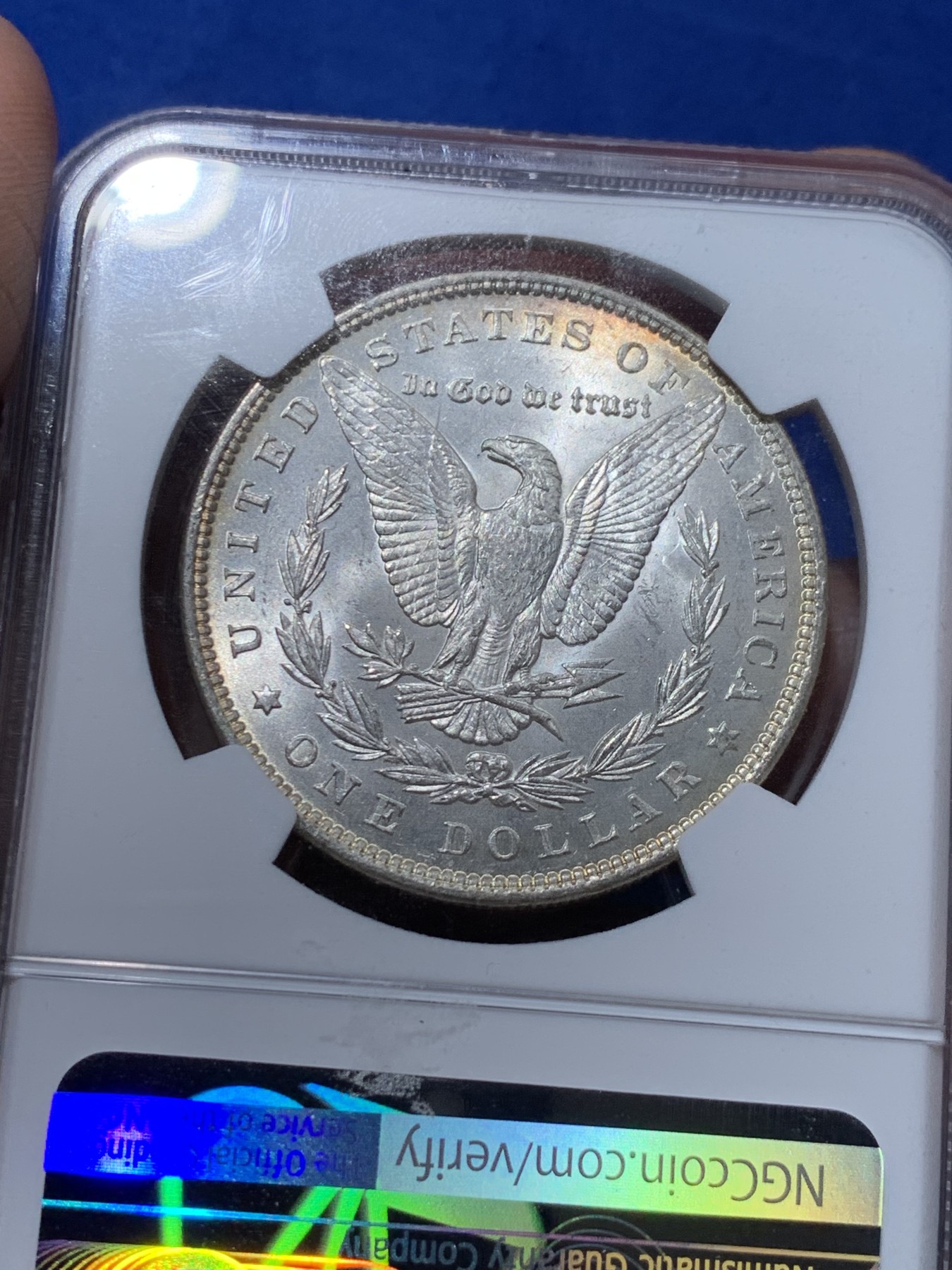 《竞宝斋》第251场-周日，周一2场连拍 (全场包邮) NGC MS64 美国1889年摩根银币P版，少见年份。