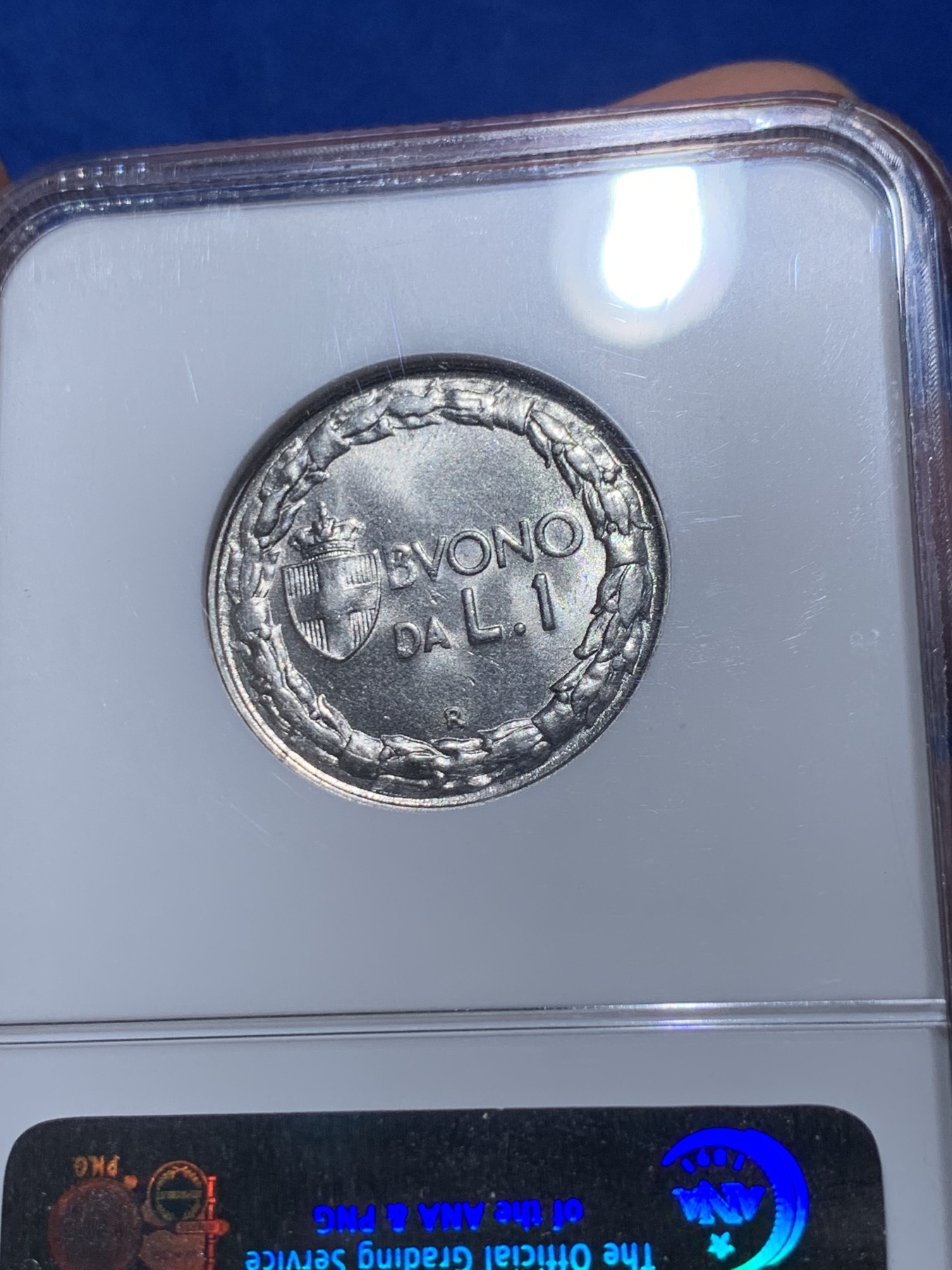 《竞宝斋》第251场-周日，周一2场连拍 (全场包邮) NGC MS64 1922年意大利女神1里拉