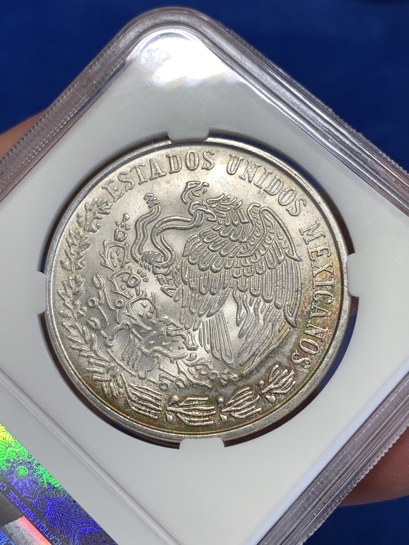 《竞宝斋》第251场-周日，周一2场连拍 (全场包邮) 华龙 MS64 墨西哥 1979年 莫雷洛斯 100比索鹰洋银币