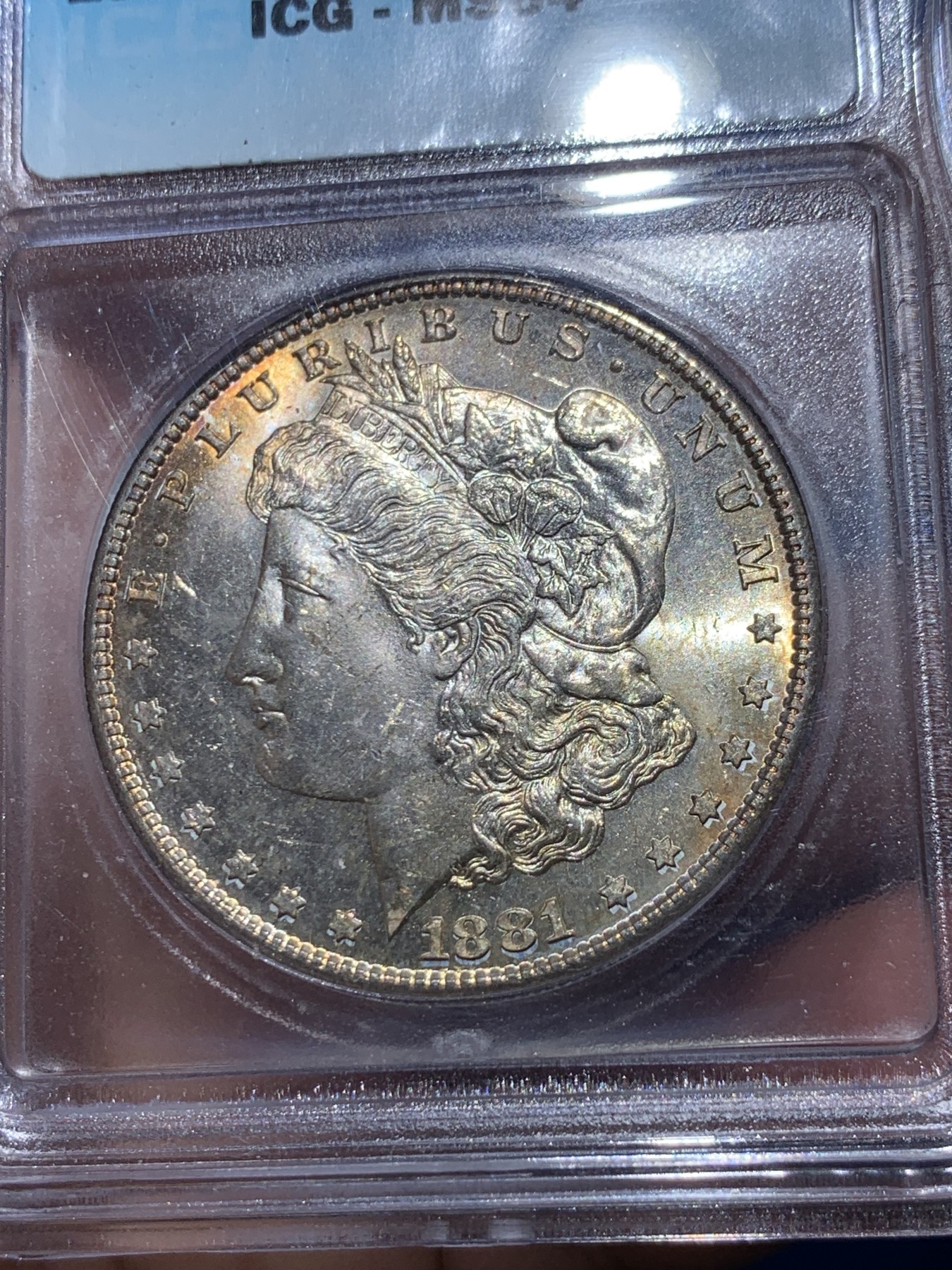 《竞宝斋》第251场-周日，周一2场连拍 (全场包邮) ICG MS64 美国1881-S摩根1美元银币