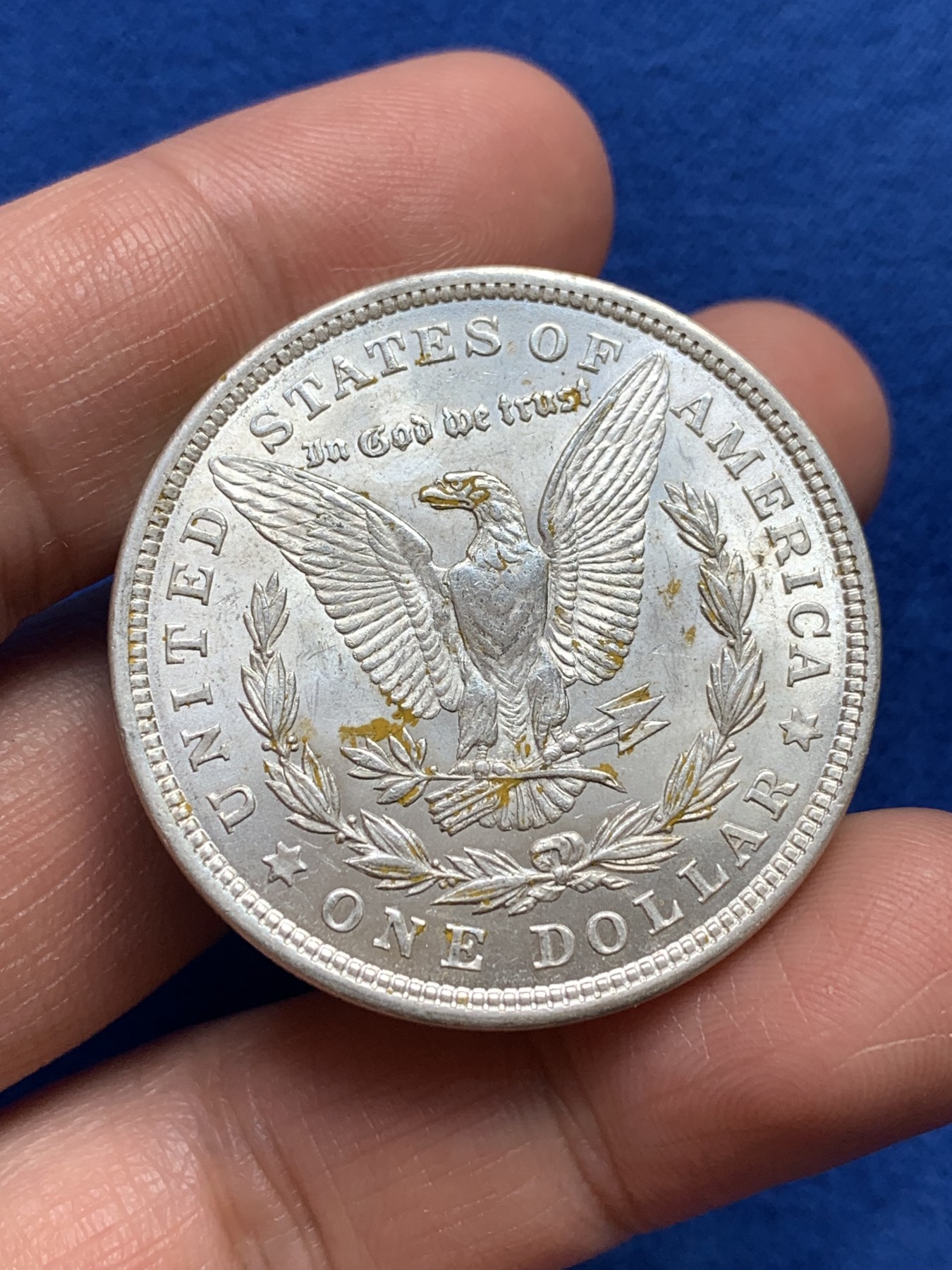 《竞宝斋》第251场-周日，周一2场连拍 (全场包邮) 美国1921年摩根大银币，经典品种，带转光细节好。