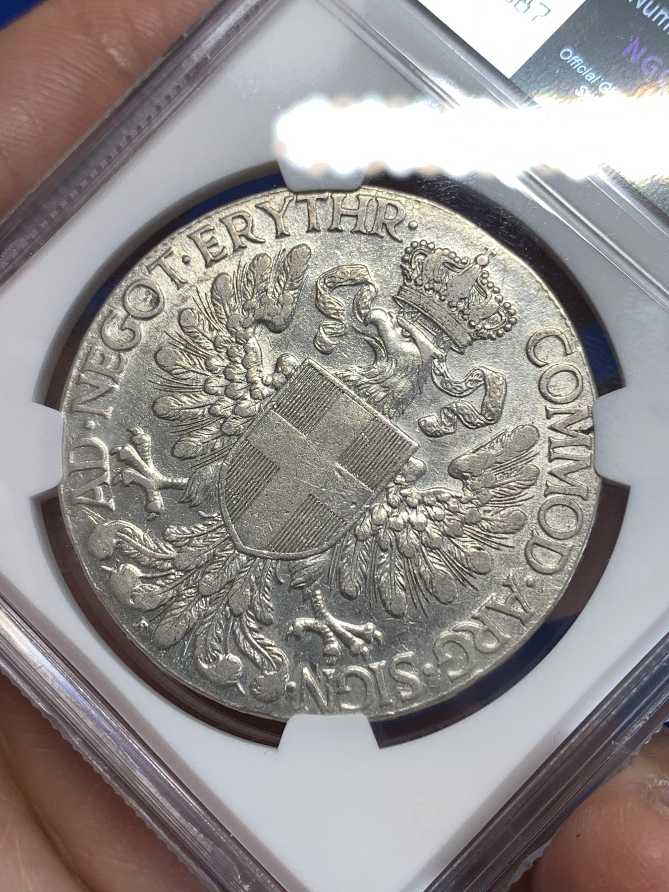 《竞宝斋》第251场-周日，周一2场连拍 (全场包邮) NGC VFD 意属厄立特里亚1918泰勒，好品种