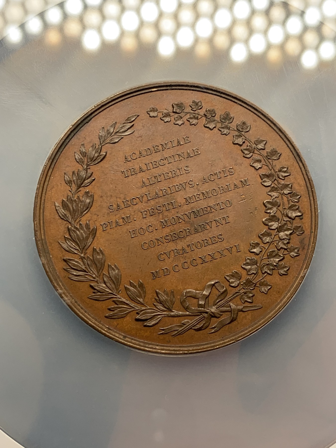 《竞宝斋》第251场-周日，周一2场连拍 (全场包邮) NGC MS63 荷兰1836乌特勒支大学铜章 大盒封装