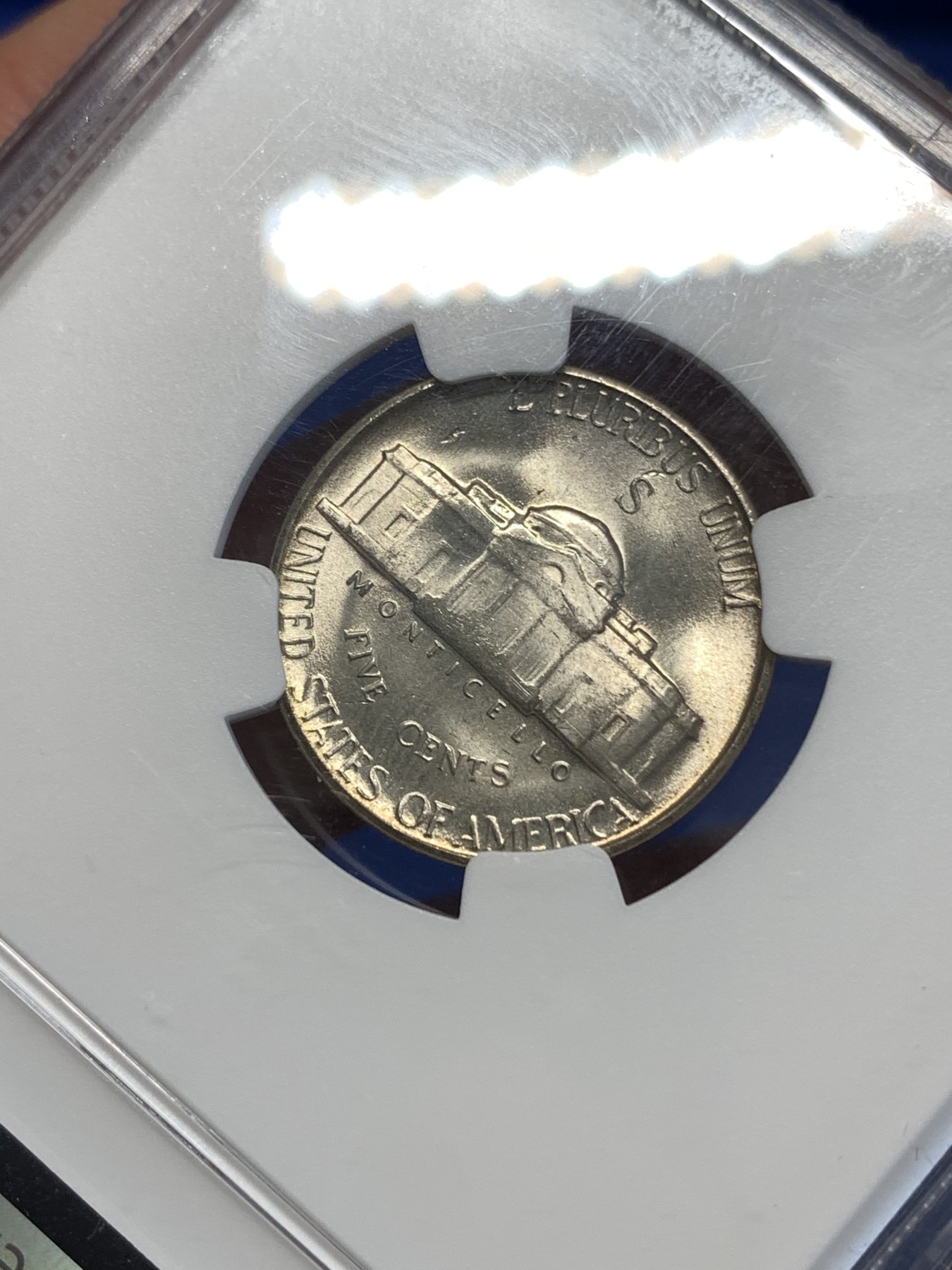 《竞宝斋》第251场-周日，周一2场连拍 (全场包邮) NGC MS64 美国1945年杰弗逊战时5美分（含银版，仅1942-45战时版含银）