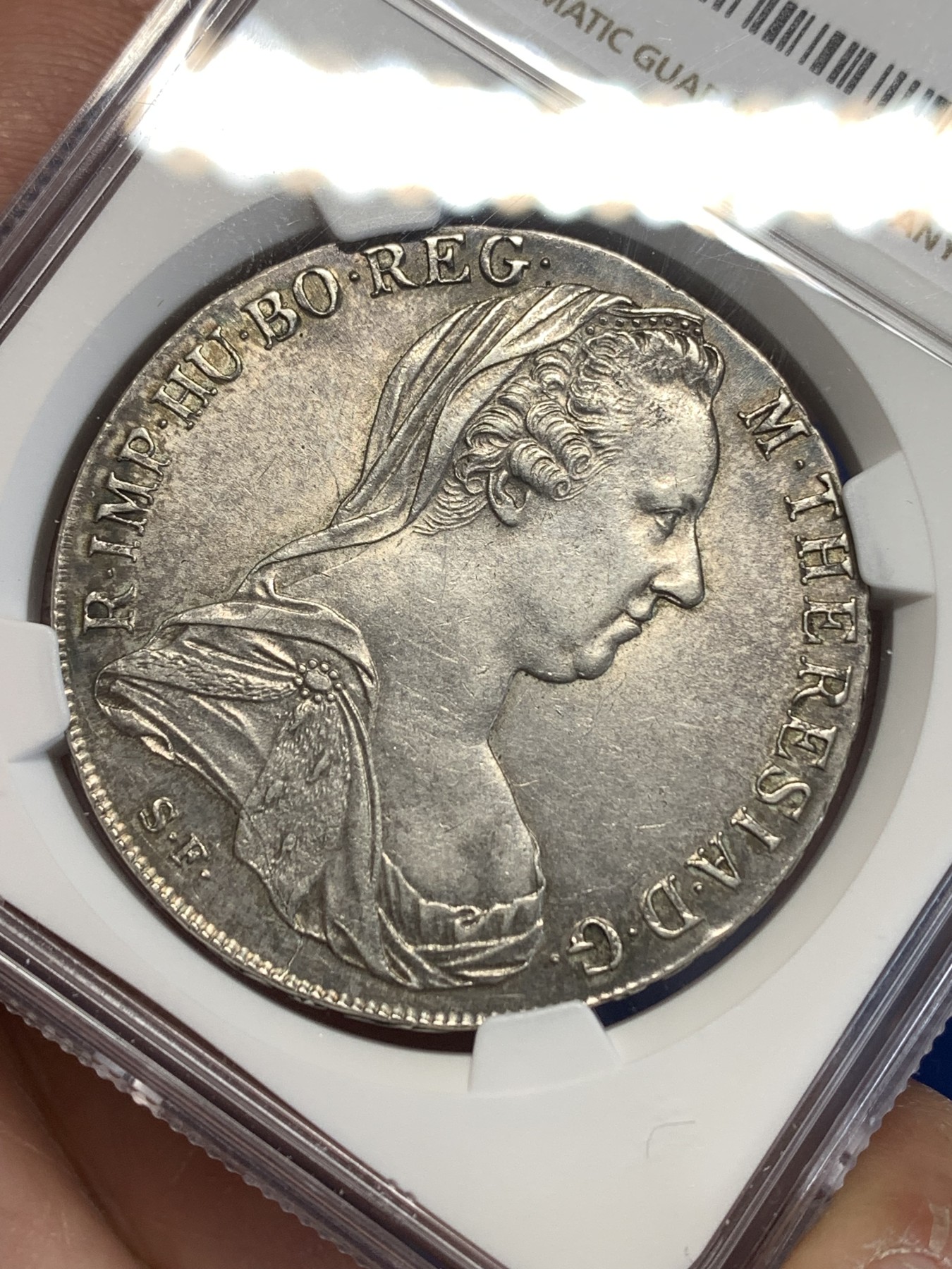 《竞宝斋》第251场-周日，周一2场连拍 (全场包邮) NGC AU58 1780后铸造版奥地利大奶奶银币 双须版