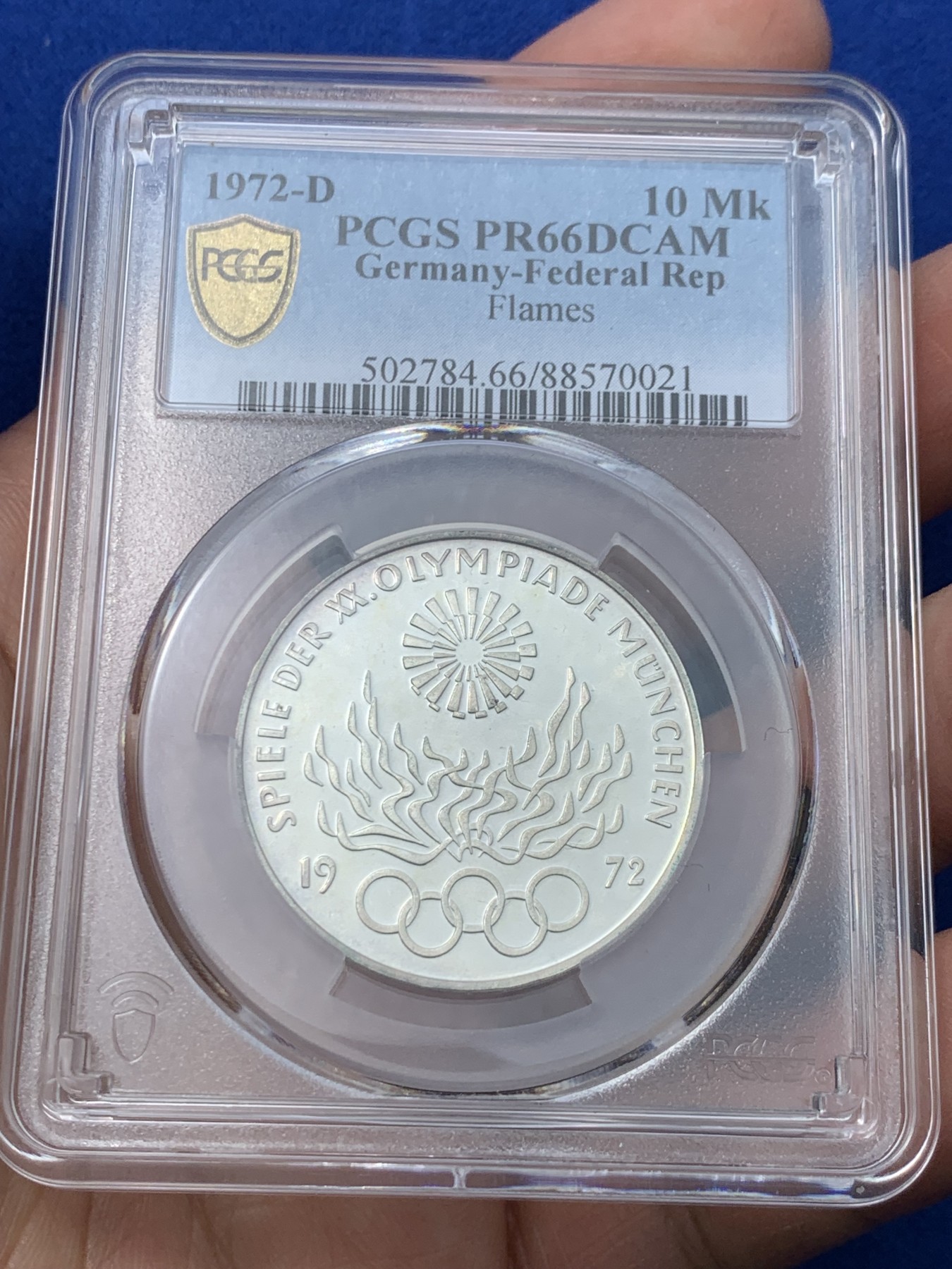 《竞宝斋》第251场-周日，周一2场连拍 (全场包邮) PCGS PR66DCAM 德国1972年慕尼黑奥运会纪念精制银币，高分可藏