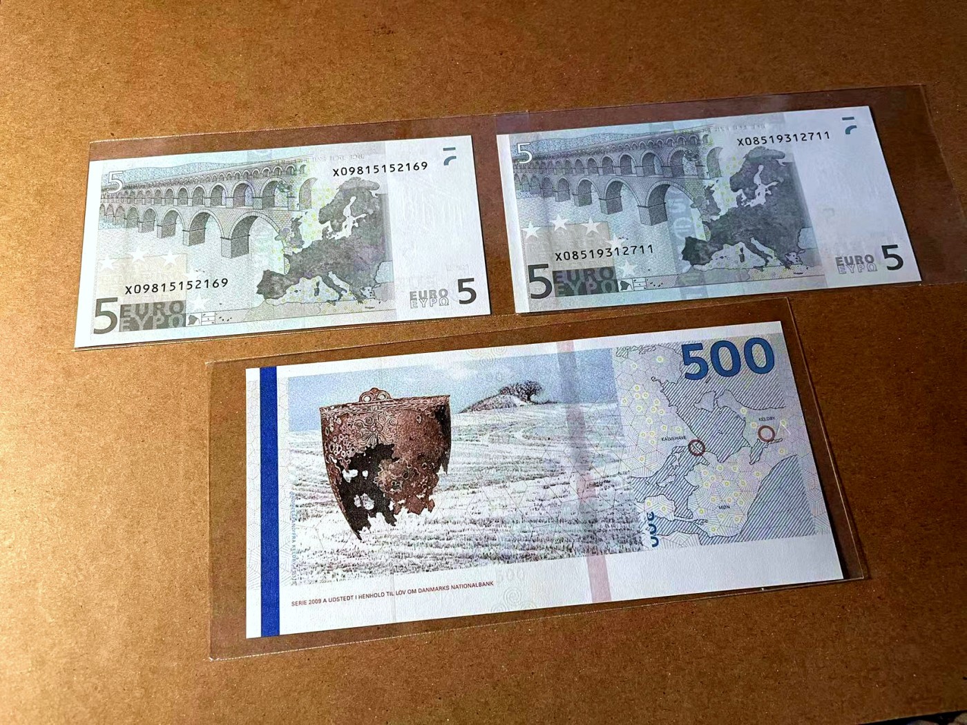 【Blue Auction】✨世界纸币精拍第453期【精】 【一组3张】欧盟首签5欧元 UNC/UNC-&丹麦500克朗 全新UNC