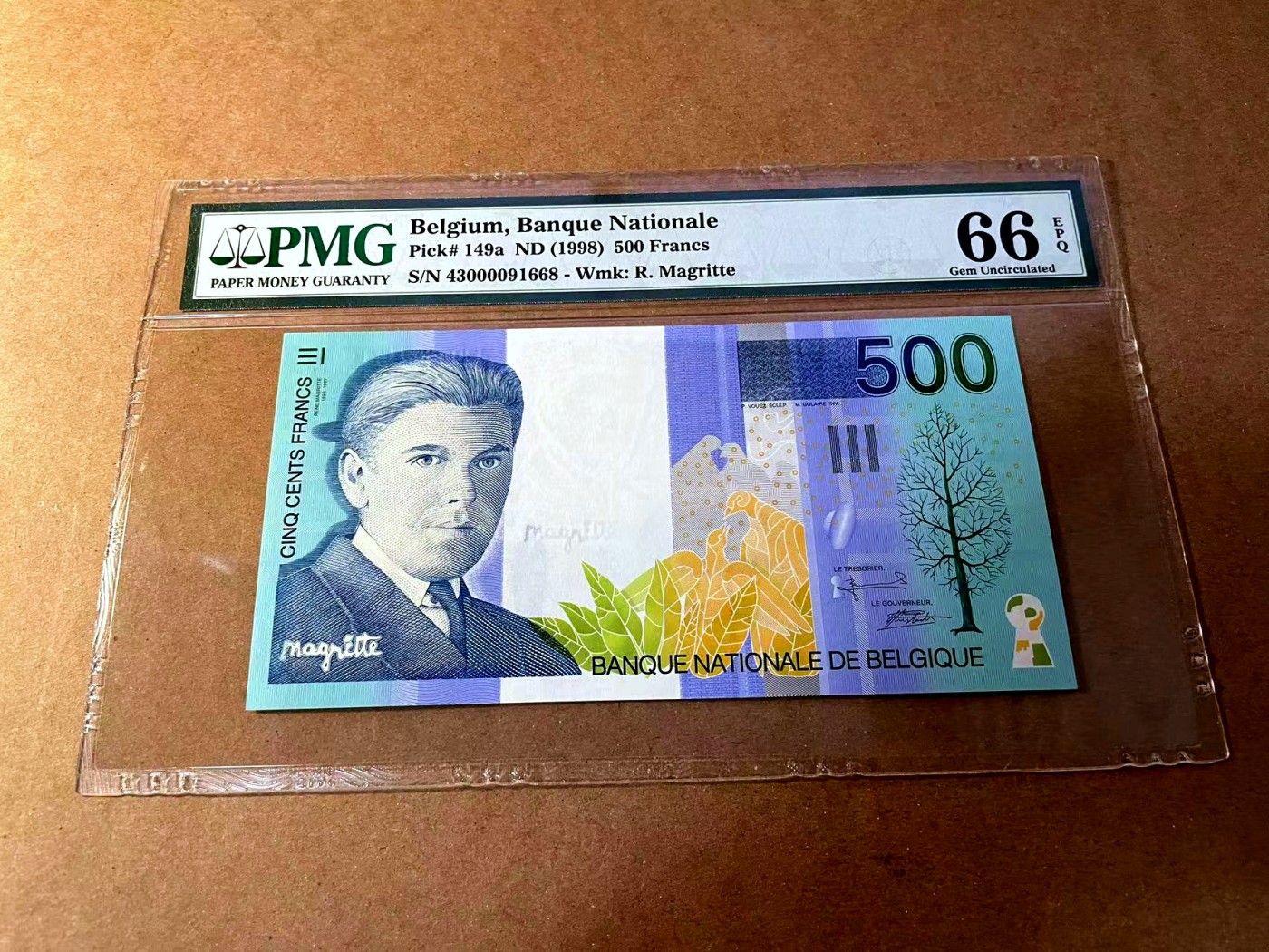 【Blue Auction】✨世界纸币精拍第453期【精】 比利时 1998年500法郎 PMG66EPQ 