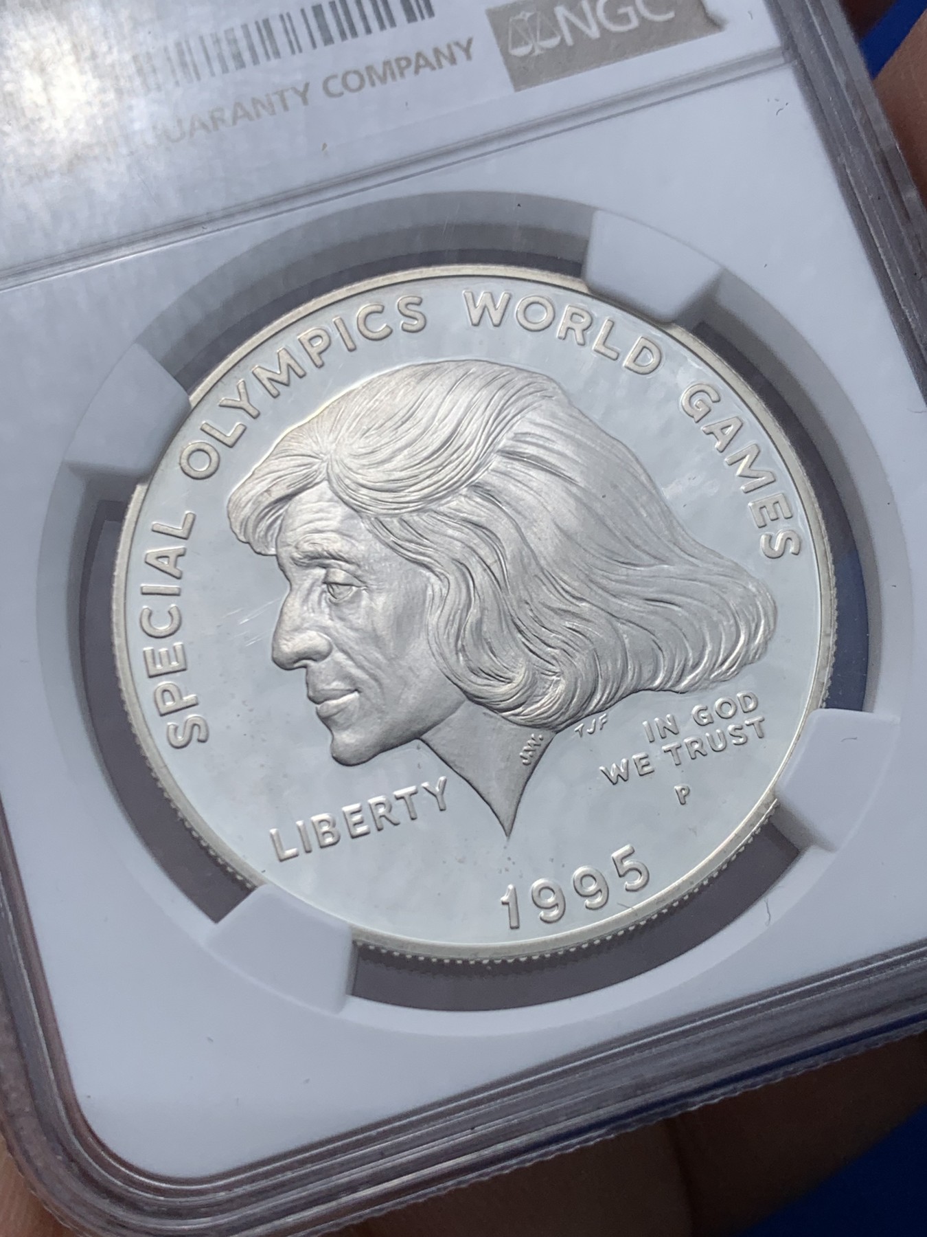 《竞宝斋》第251场-周日，周一2场连拍 (全场包邮) NGC PF69UC 美国1995年P版特奥会1美元大银币