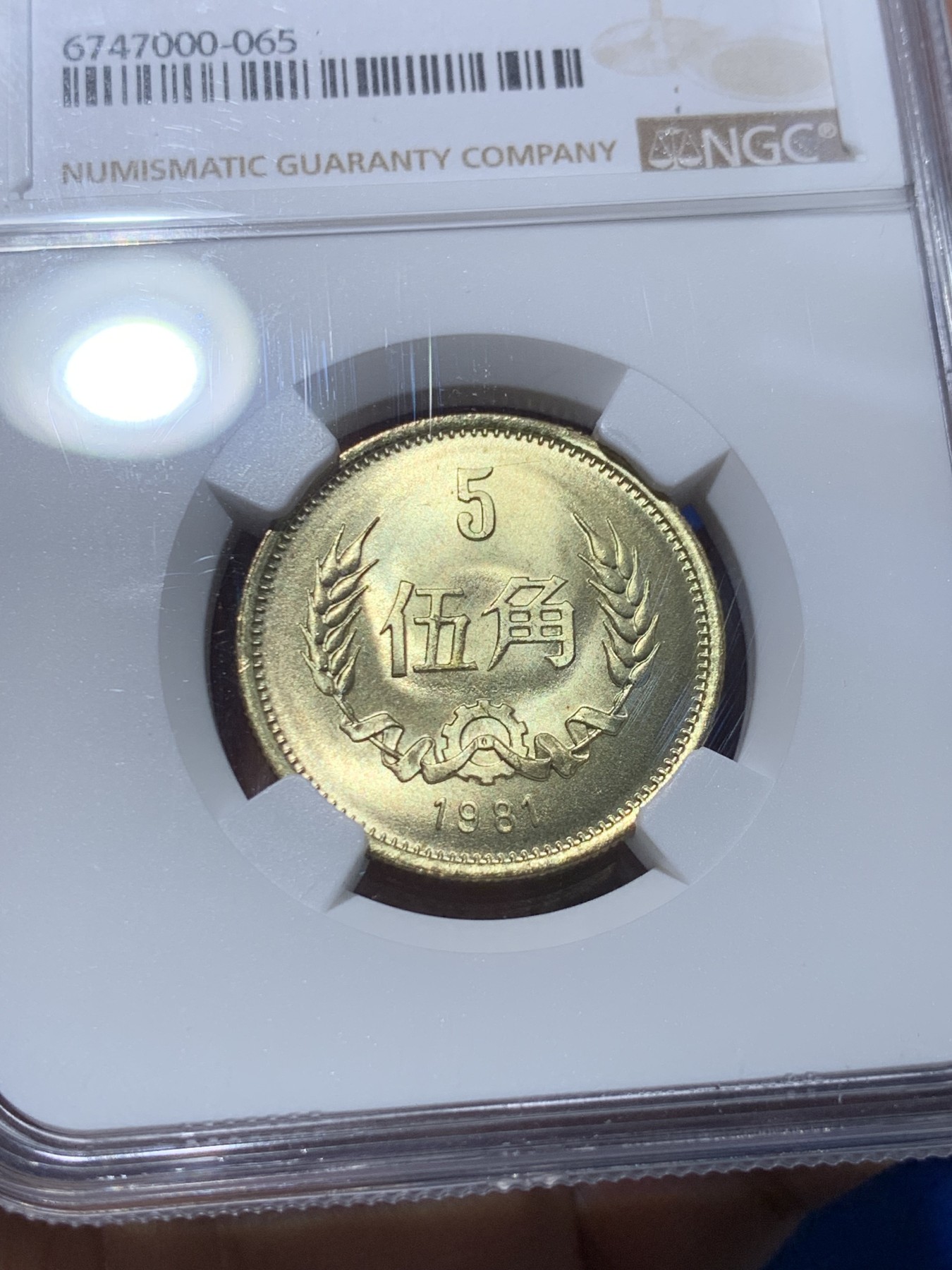 《竞宝斋》第251场-周日，周一2场连拍 (全场包邮) NGC MS67 中国 1981年 5角 高分品相