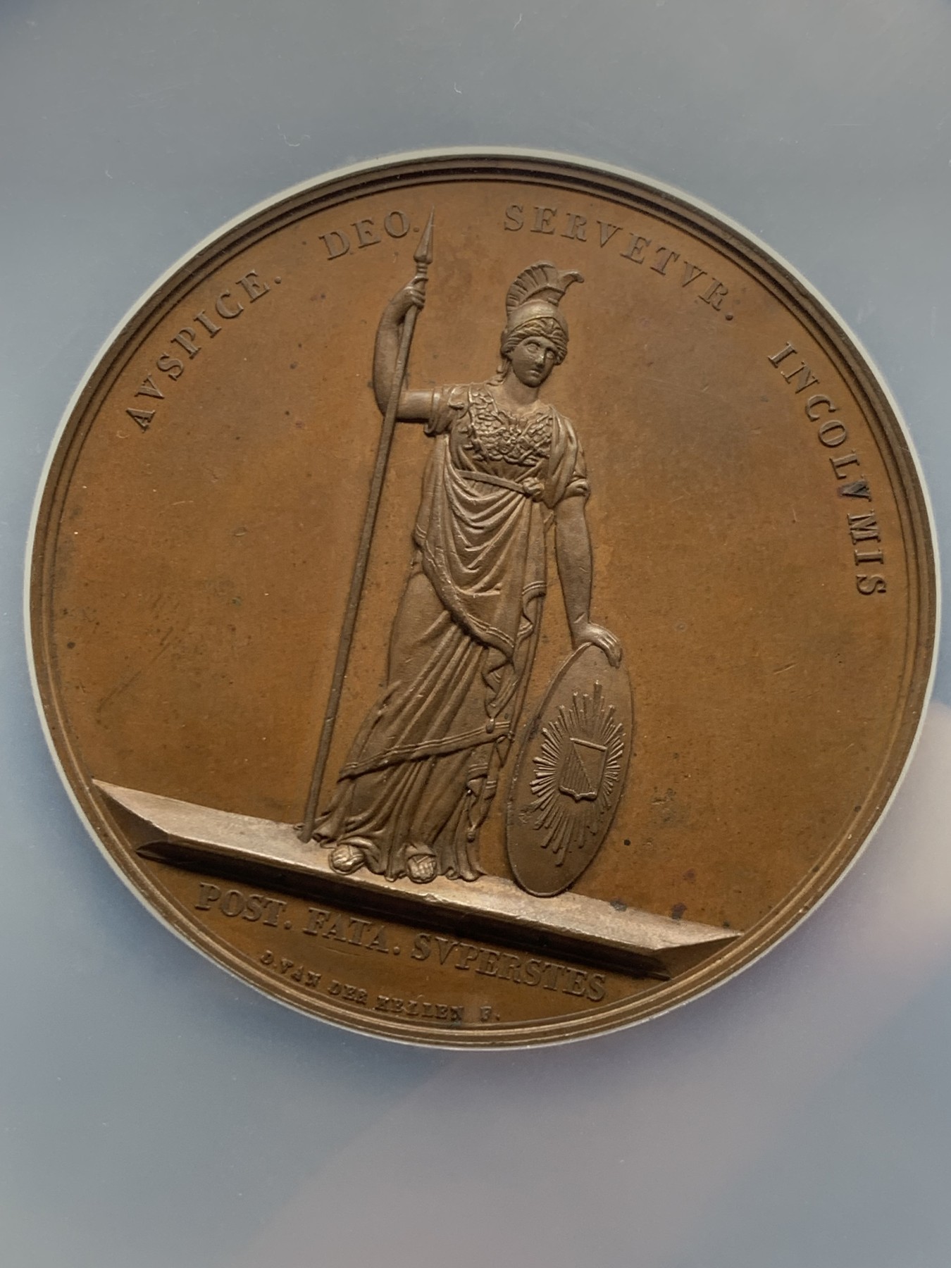 《竞宝斋》第251场-周日，周一2场连拍 (全场包邮) NGC MS63 荷兰1836乌特勒支大学铜章 大盒封装