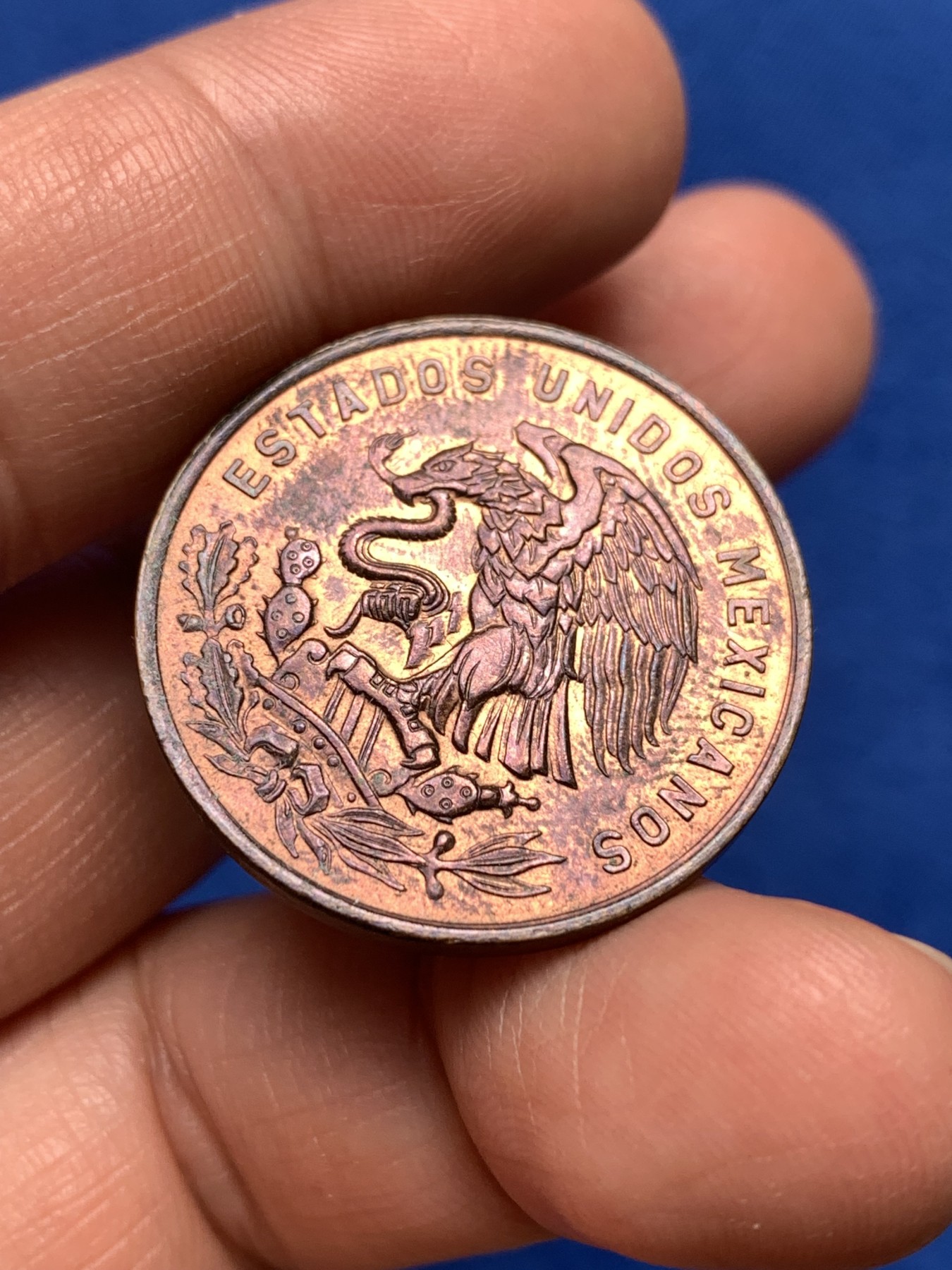 《竞宝斋》第251场-周日，周一2场连拍 (全场包邮) 1964年墨西哥20C铜币