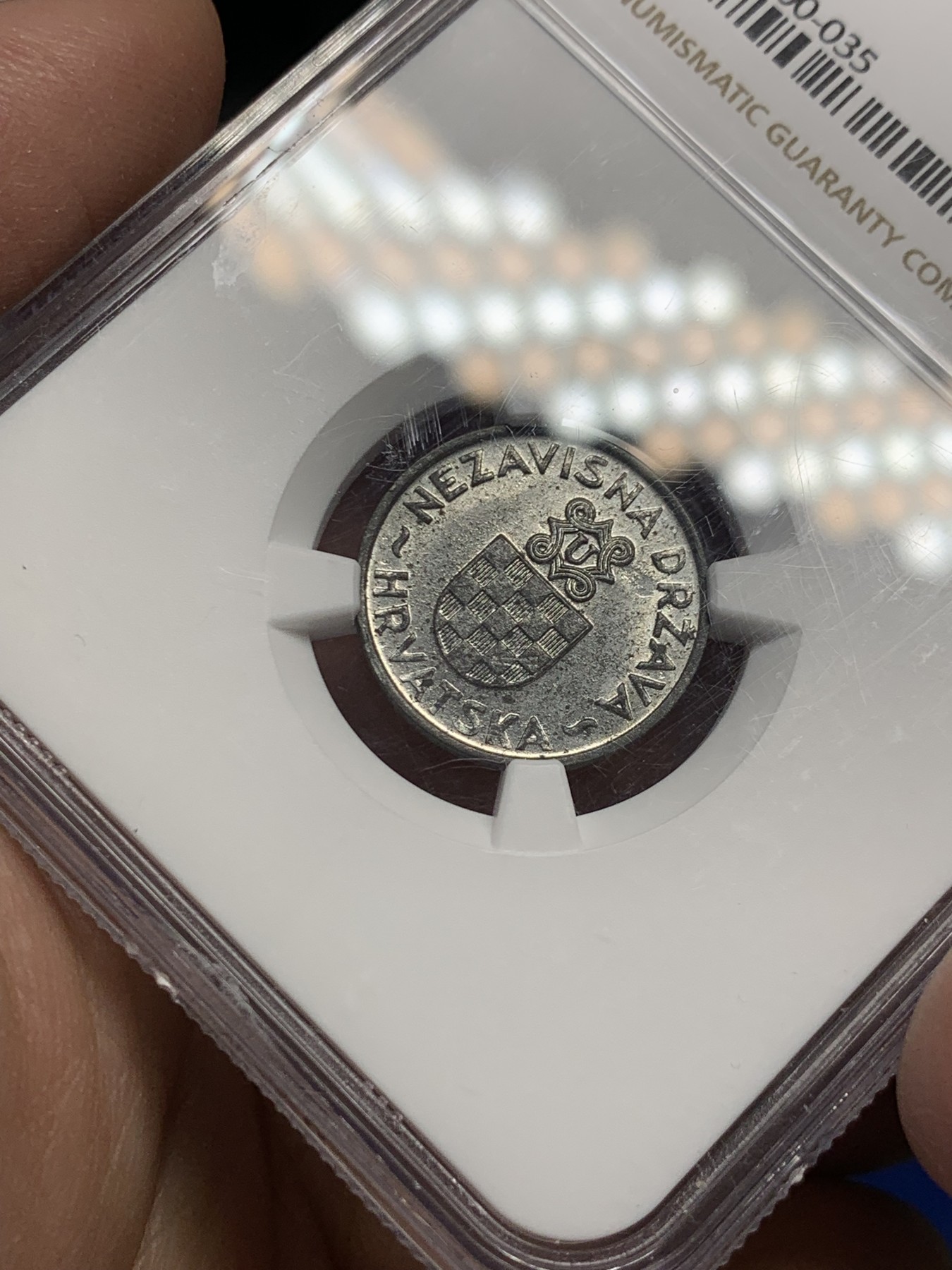 《竞宝斋》第251场-周日，周一2场连拍 (全场包邮) NGC MS62 1941年克罗地亚2库那锌币