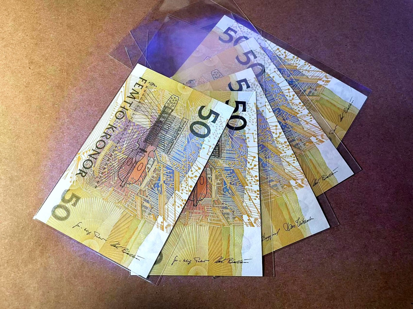 【Blue Auction】✨世界纸币精拍第453期【精】 【一组5张】瑞典 50克朗 夜莺 全新UNC