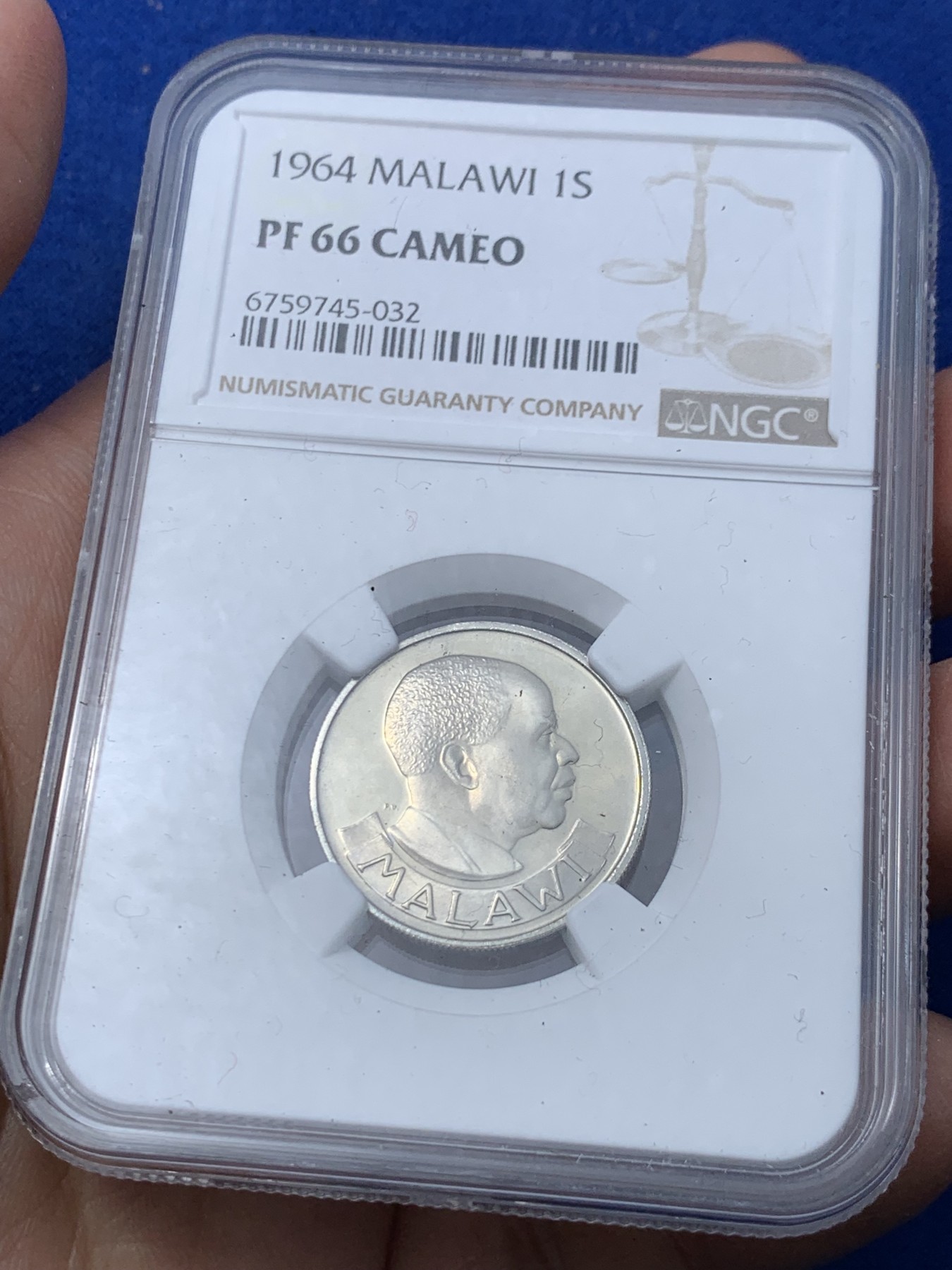 《竞宝斋》第252场-周日，周一2场连拍 (全场包邮) NGC PF66CAMEO 马拉维1964年独立首版精制套币4枚，设计精美，附原盒